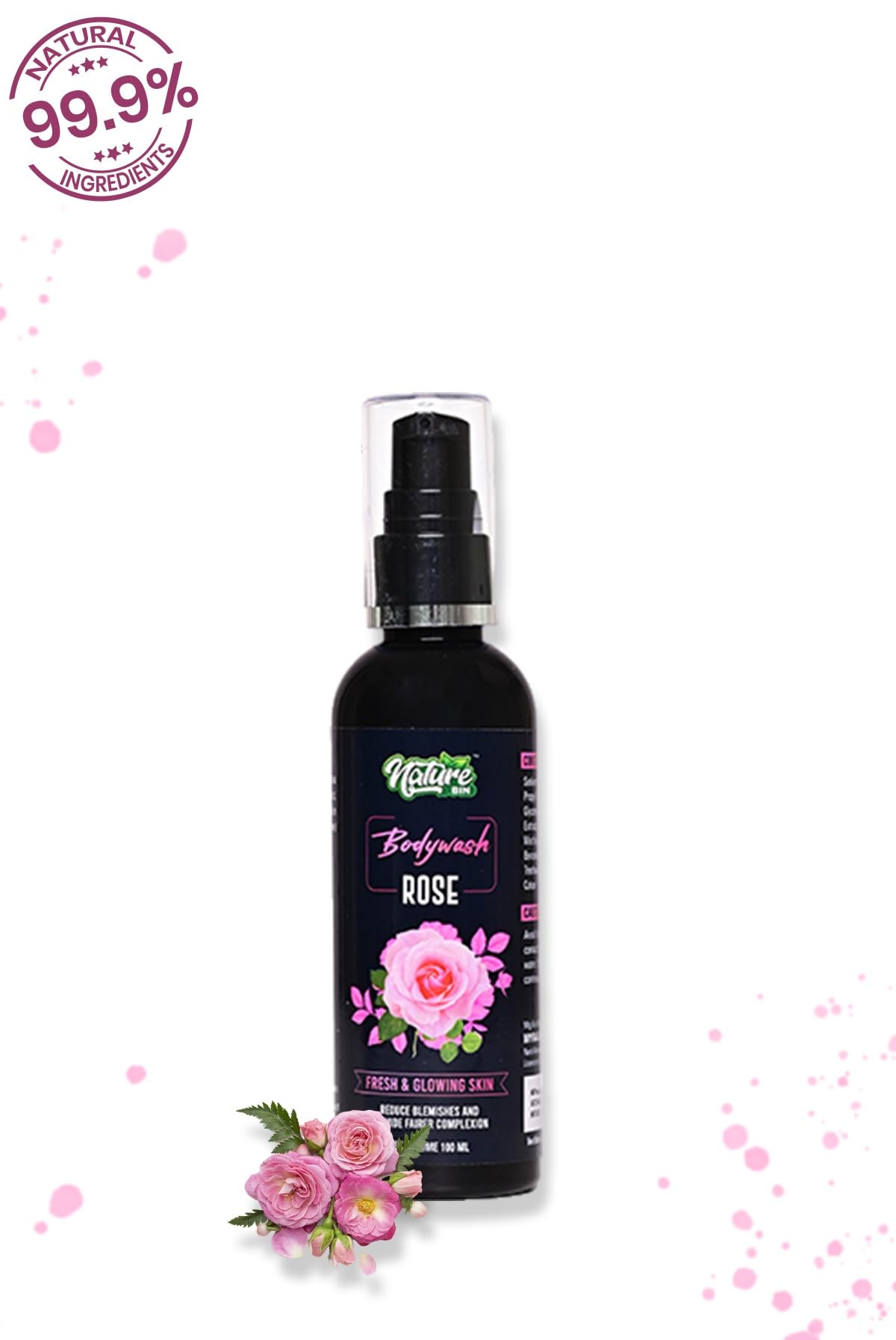 Rose Body Wash 100ml - Brightening & Blemish-Reducing Formula for Glowing Skin | Gentle Daily Cleanser for Face & Body | Perfect for Sensitive Skin & Evening Skincare Routine