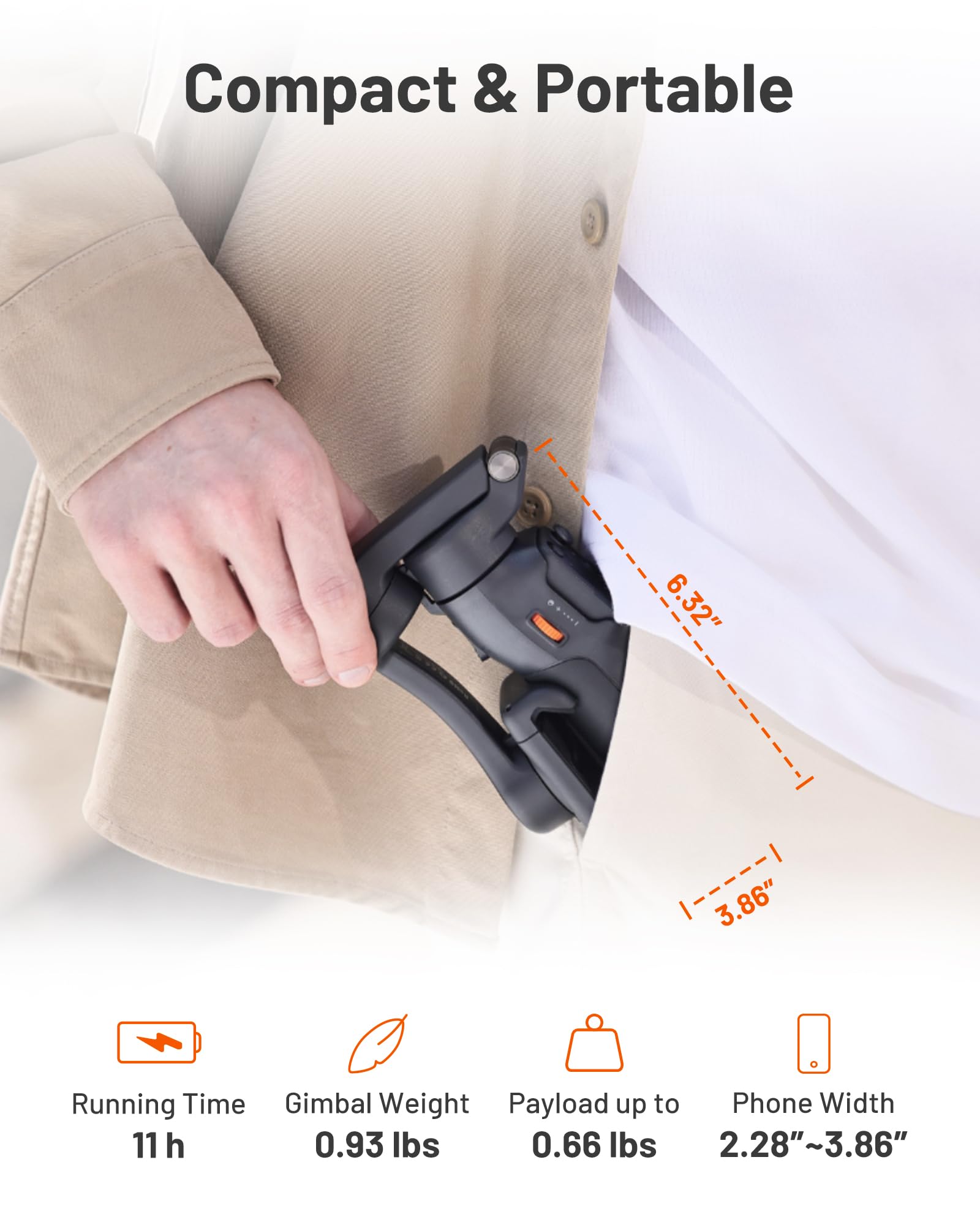 Hohem iSteady X3 3-Axis Foldable Phone Gimbal Stabilizer for iPhone & Android - Object Tracking, Remote Control, Built-in Extendable Rod & Tripod - Perfect for TikTok, YouTube, Vlogging & Travel Videography