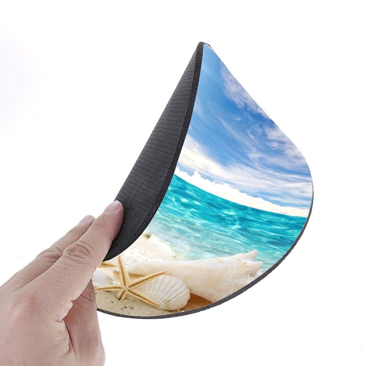 Custom Round Non-Slip Rubber Mouse Pad - Beautiful Beach Design for Office & Gaming | Ergonomic Computer & Laptop Accessory | Perfect for Work Desks, Home Offices & Gaming Setups