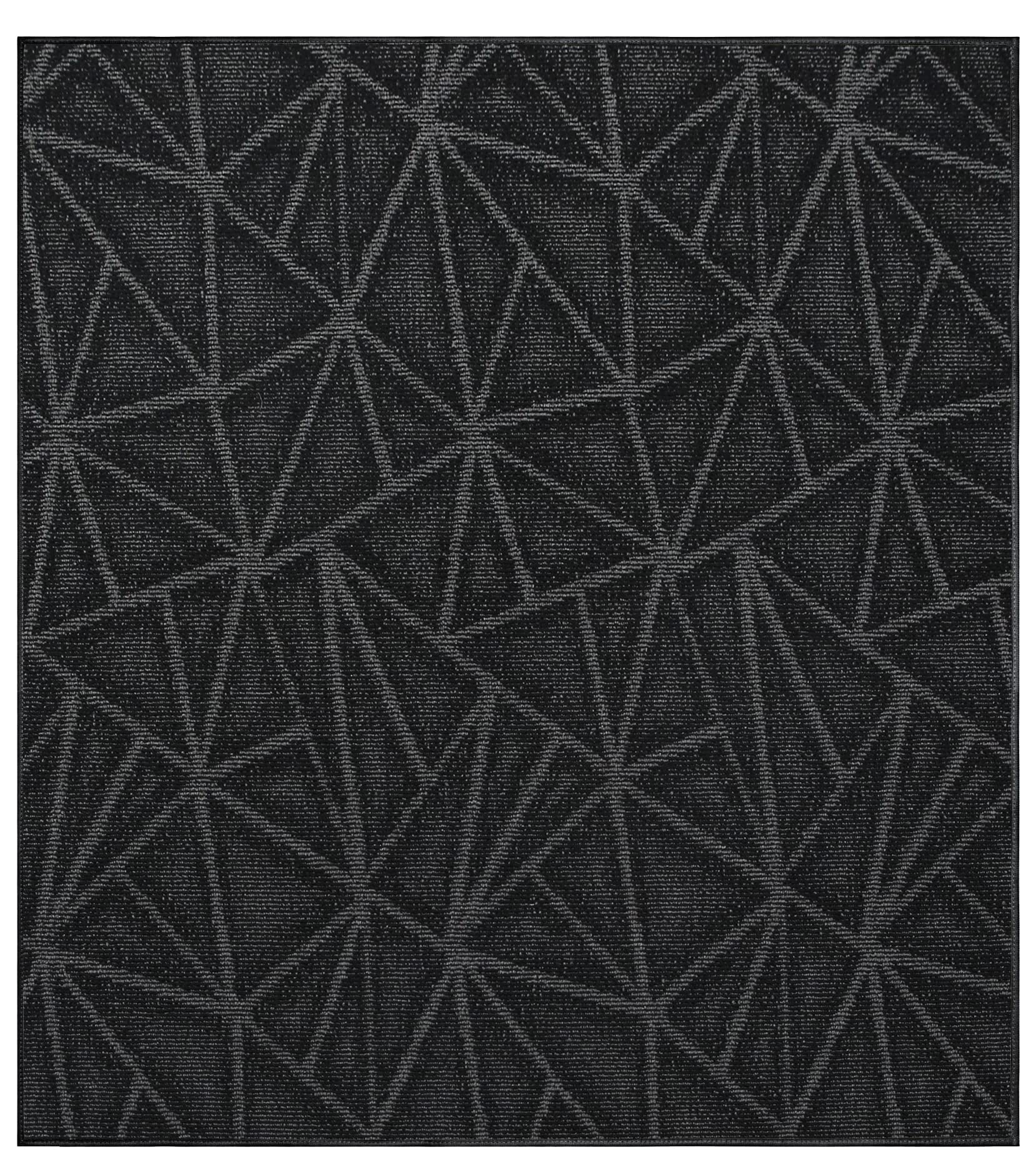 Custom Size 5' x 5' Black Indoor Outdoor Area Rugs - Soft Ambient Carpet for Patio, Deck, Living Room & Bedroom Floor Decor