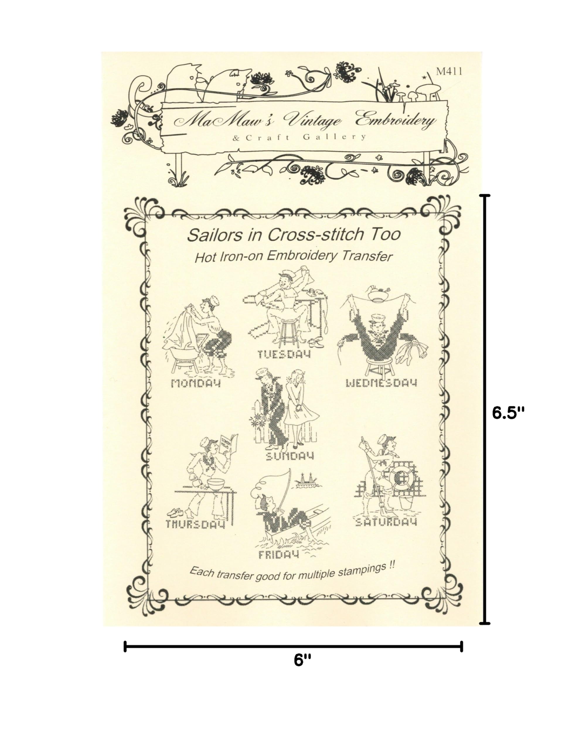 Cross-Stitch Iron-On Transfers for Sailors - Easy DIY Embroidery Patterns for Home Decor & Gifts | Perfect for Pillows, Tote Bags & Wall Art