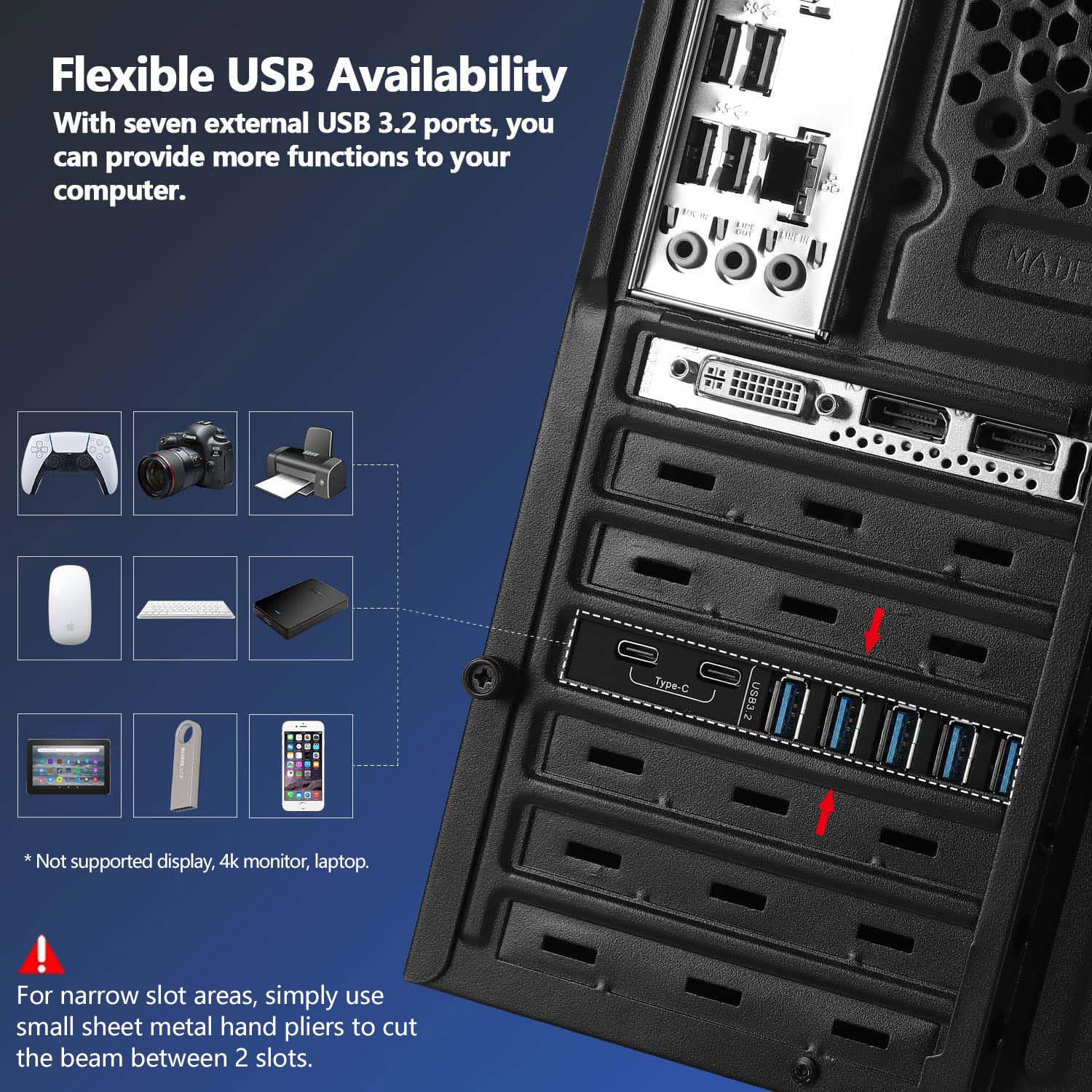 7-Port PCIe USB 3.2 Gen 2 Expansion Card - 10Gbps SuperSpeed (2x USB-C + 5x USB-A) - Internal USB Hub for Windows 10/8/7 & Mac OS 4.1/5.1+ - Perfect for Gaming PCs, Workstations & Content Creation