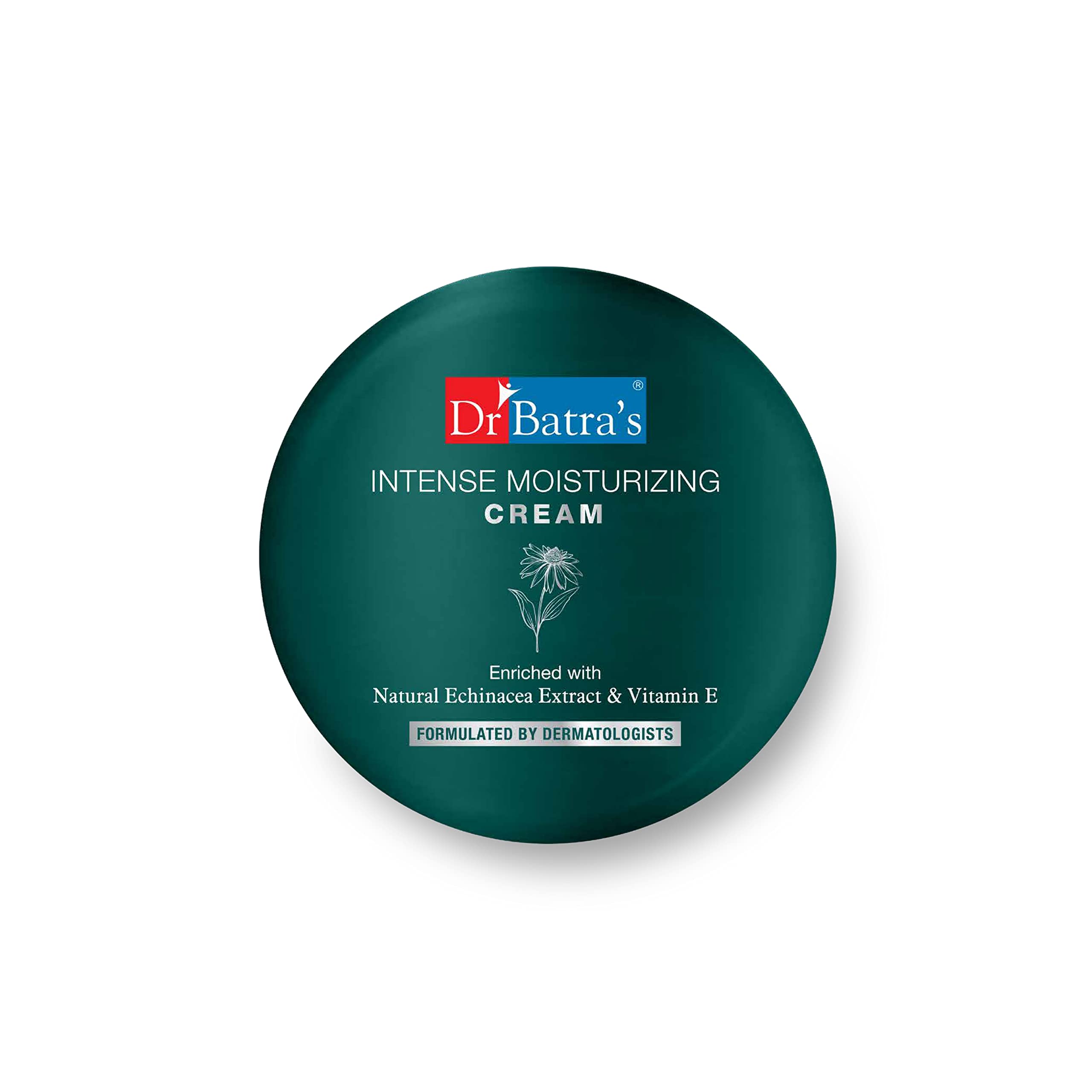 Dr. Batra's Intense Moisturizing Cream with Natural Echinacea & Vitamin E (100g) + Skin Toner (100ml) - Hydrating Face Moisturizer for Dry Skin - Daily Skincare Routine for Women & Men