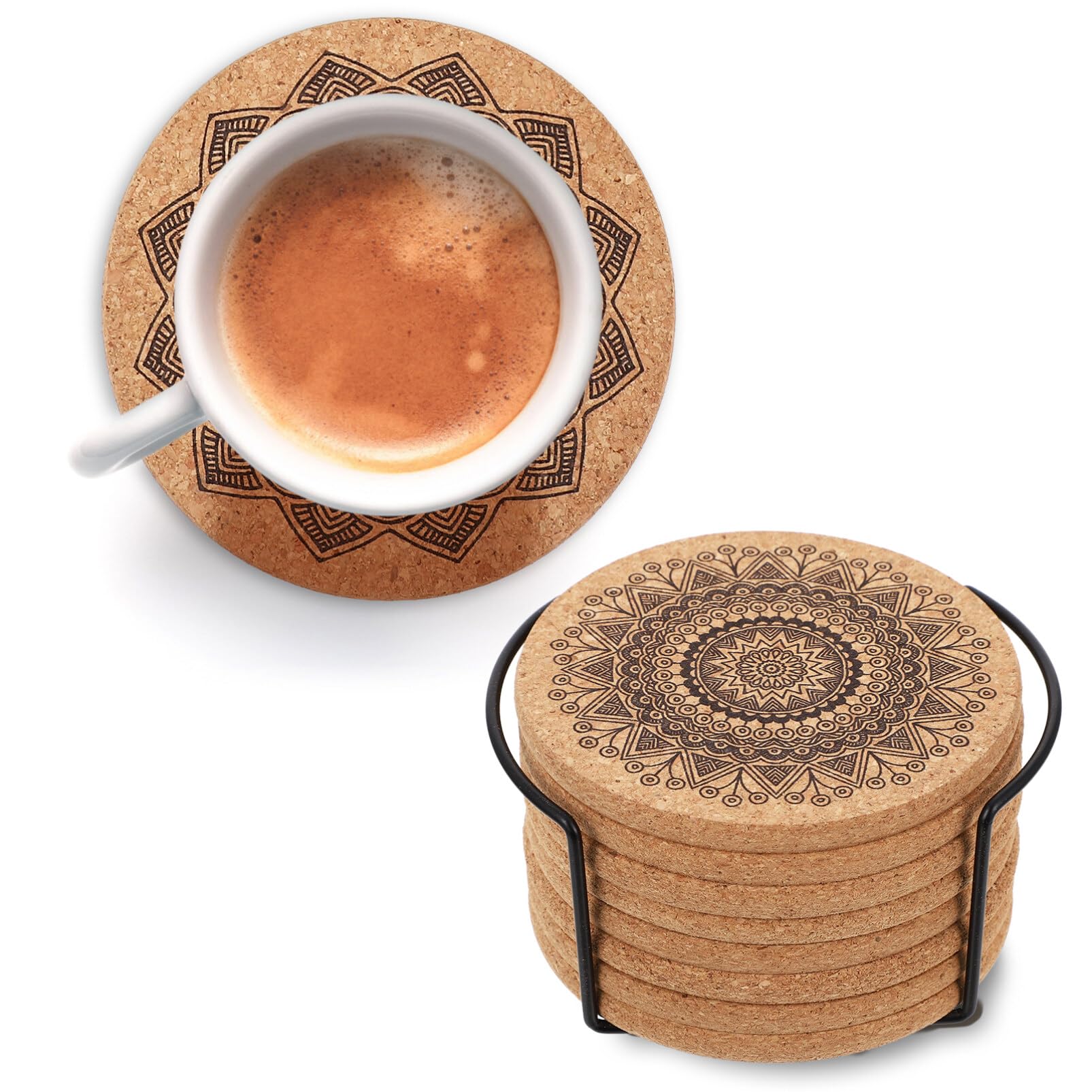 Premium 5.5 Inch Round Cork Coasters & Trivets - Heat Resistant Corkboard Pads for Hot Dishes, Pots, Pans & Plants | Perfect for Kitchen, Dining Table & Coffee Bar Protection