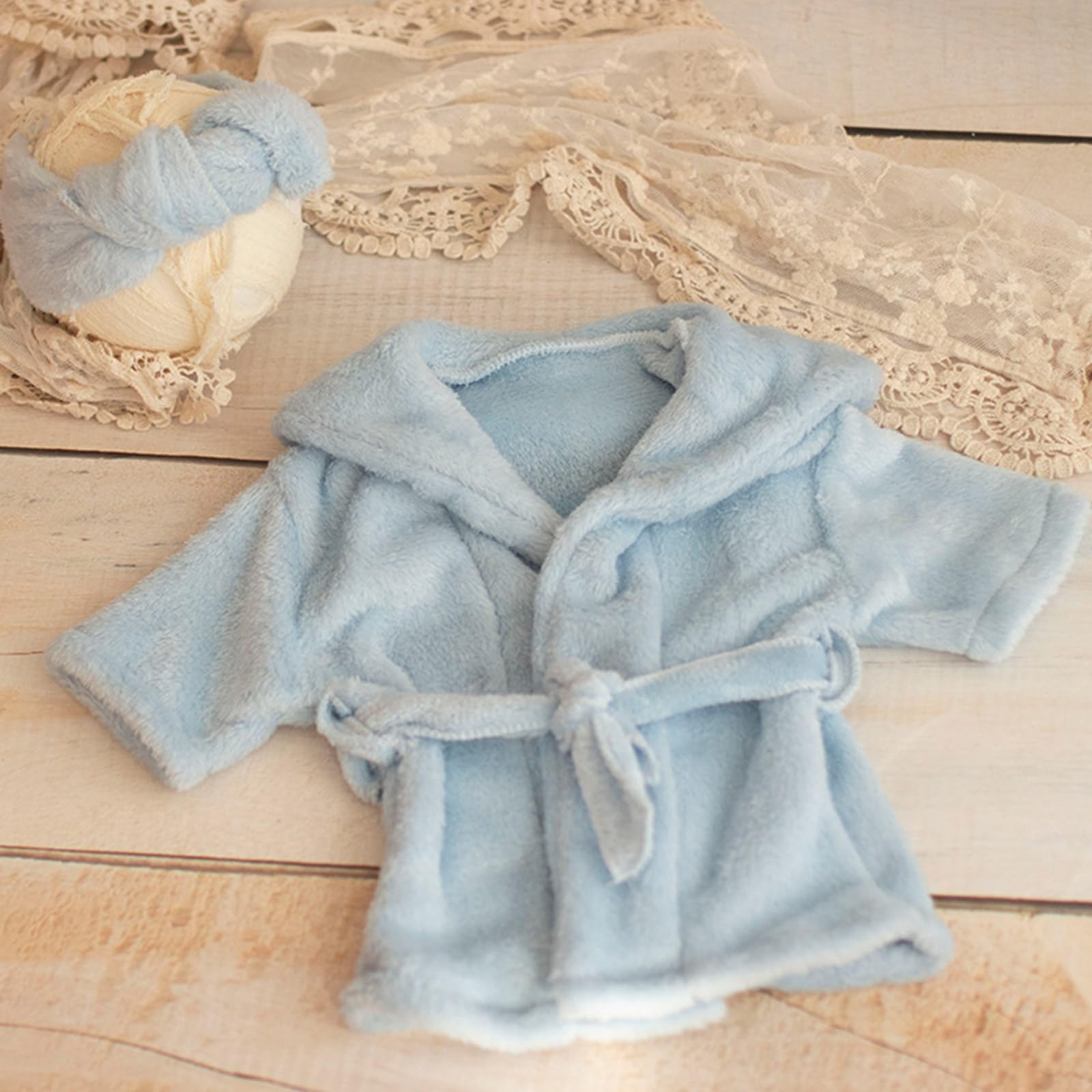 Meiliyizu Newborn Baby Photo Costume - 2-in-1 Bath Robe & Head Towel Outfit for Beach, Photography & Special Occasions | Soft Infant Photo Props for Newborn Photoshoots, Baptism & First Birthday