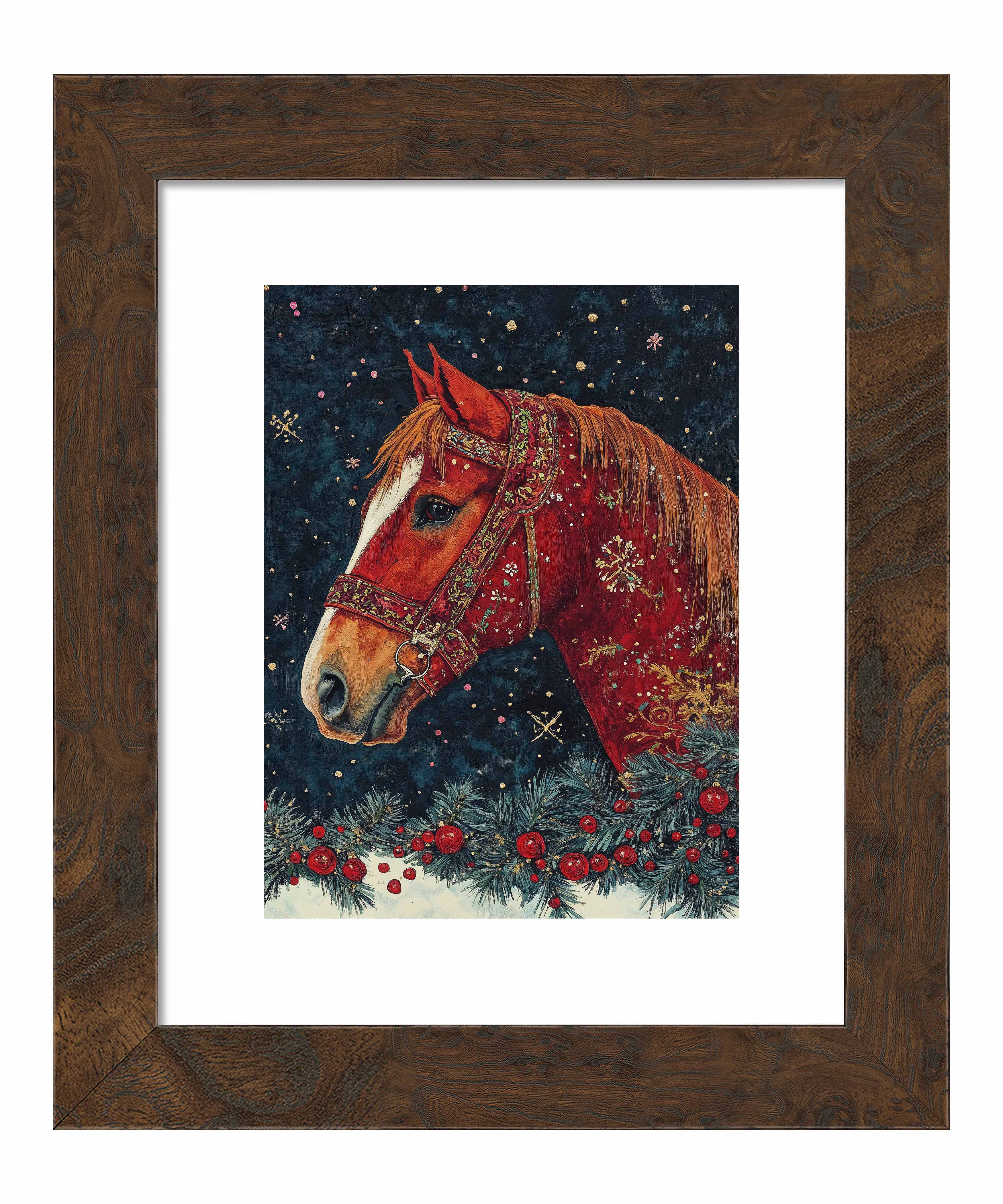Candycane Canter Art Prints - Whimsical Christmas Horse Wall Decor for Home, Office & Holiday Gift Giving
