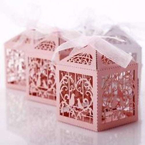 100-Piece Pink Dove & Heart Baby Shower Favors - Elegant Bomboniere Candy Gift Box for Birth Naming Ceremonies, Christenings & Special Celebrations - Perfect for Wedding Party Favors, Bridal Showers & Baby Gender Reveals