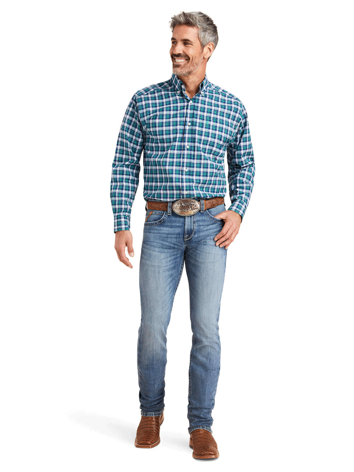 Ariat Men's M7 Slim Stowell Straight Jean in Poplar Wash - Durable Denim Pants for Work, Riding & Casual Wear