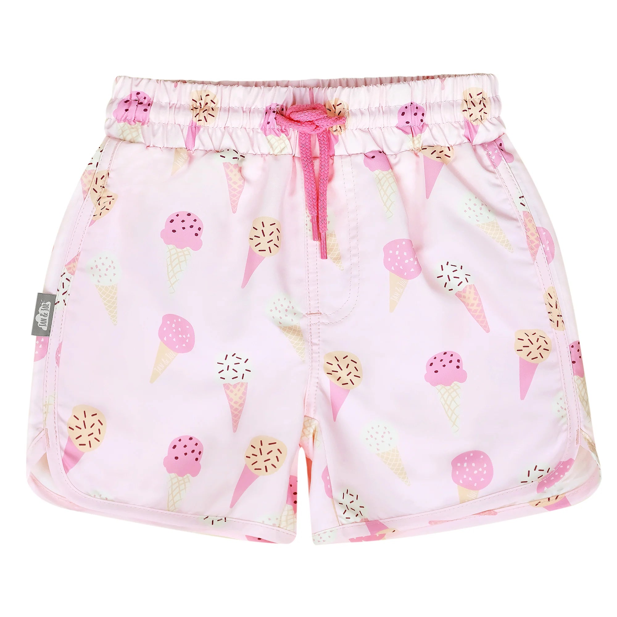Jan & Jul Pink Ice Cream Toddler UV Swim Shorts - UPF 50+ Sun Protection for Kids - Perfect for Beach, Pool & Summer Outdoor Activities