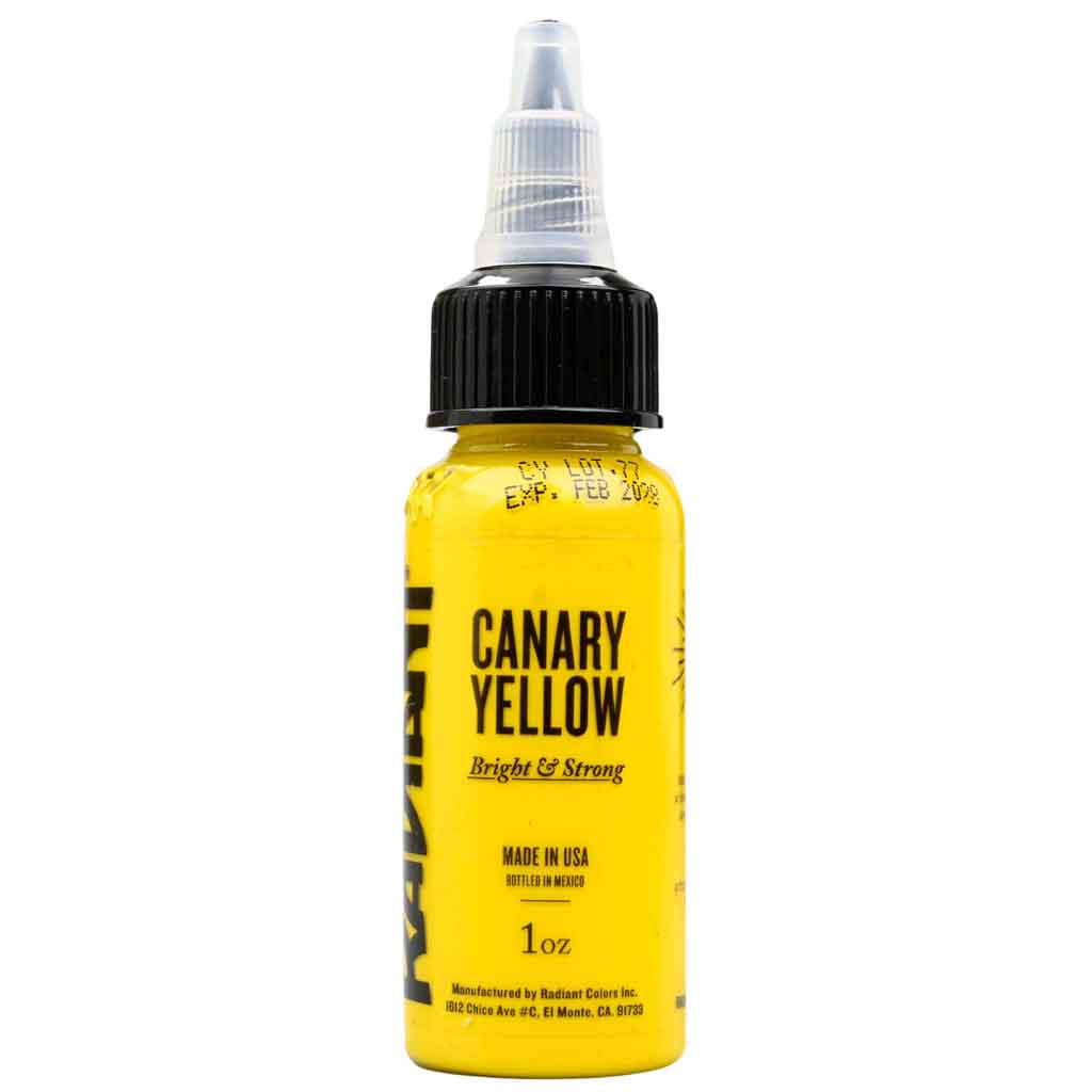 Vibrant Canary Yellow Tattoo Ink - 1 oz Bottle for Professional & DIY Tattoo Artists | Bright Long-Lasting Pigment for Sleeves, Small Designs & Cosmetic Tattoos