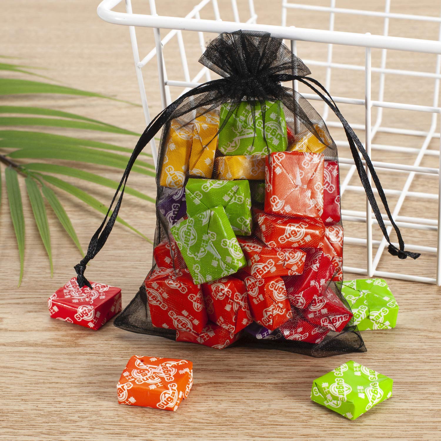 100-Pack 4x6 Inch Black Organza Gift Bags for Wedding Favors, Jewelry, Soaps & Makeup | Elegant Mesh Party Favor Pouches for Birthdays, Bridal Showers & Holidays | Perfect for DIY Crafts, Gift Wrapping & Event Decorations