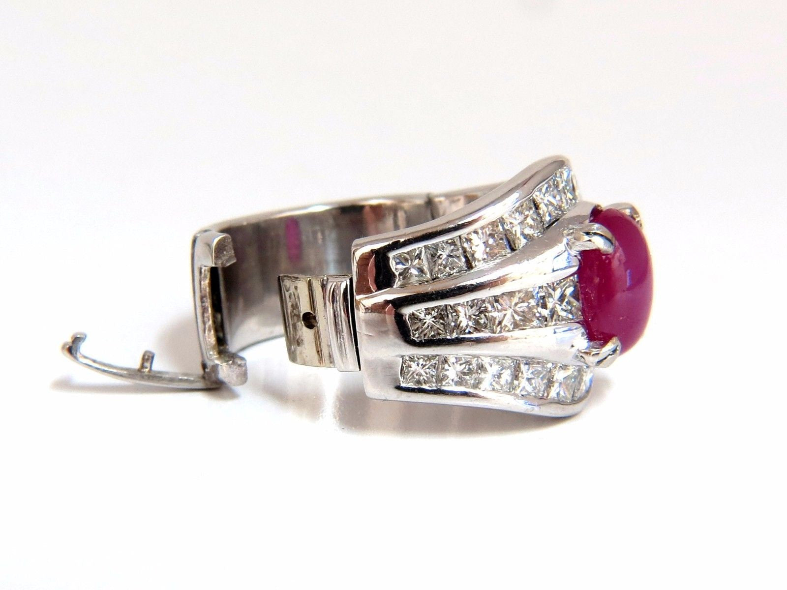 6.32ct GIA Certified Natural No Heat Star Ruby & Diamond Ring in Platinum - Elegant Knuckle Buckle Design for Weddings, Anniversaries & Special Occasions