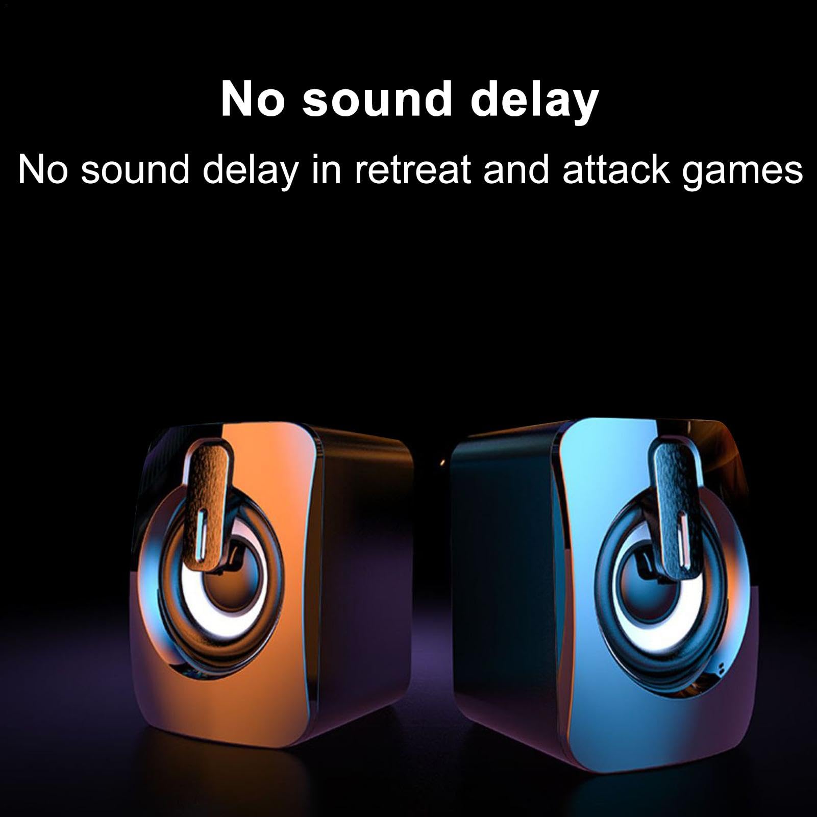 zwxqe Desktop Speakers | Wired Plug Speakers for Computer Desk, TV Stand, Bedside | High-Quality Audio for Entertainment, Gaming, and Music | Compact & Sturdy Design for Home and Office Use