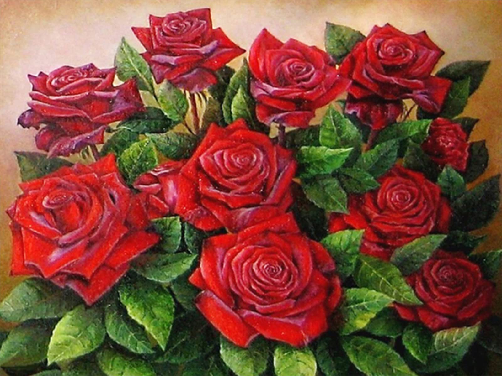 5D Diamond Painting Kit - Red Rose Full Round Drill Diamond Art for Adults & Beginners, 12x16 inch (30x40cm) DIY Home Wall Decor, Perfect Gift for Valentine's Day, Mother's Day & Housewarming | Relaxing Craft for Stress Relief & Creative Home Decoration