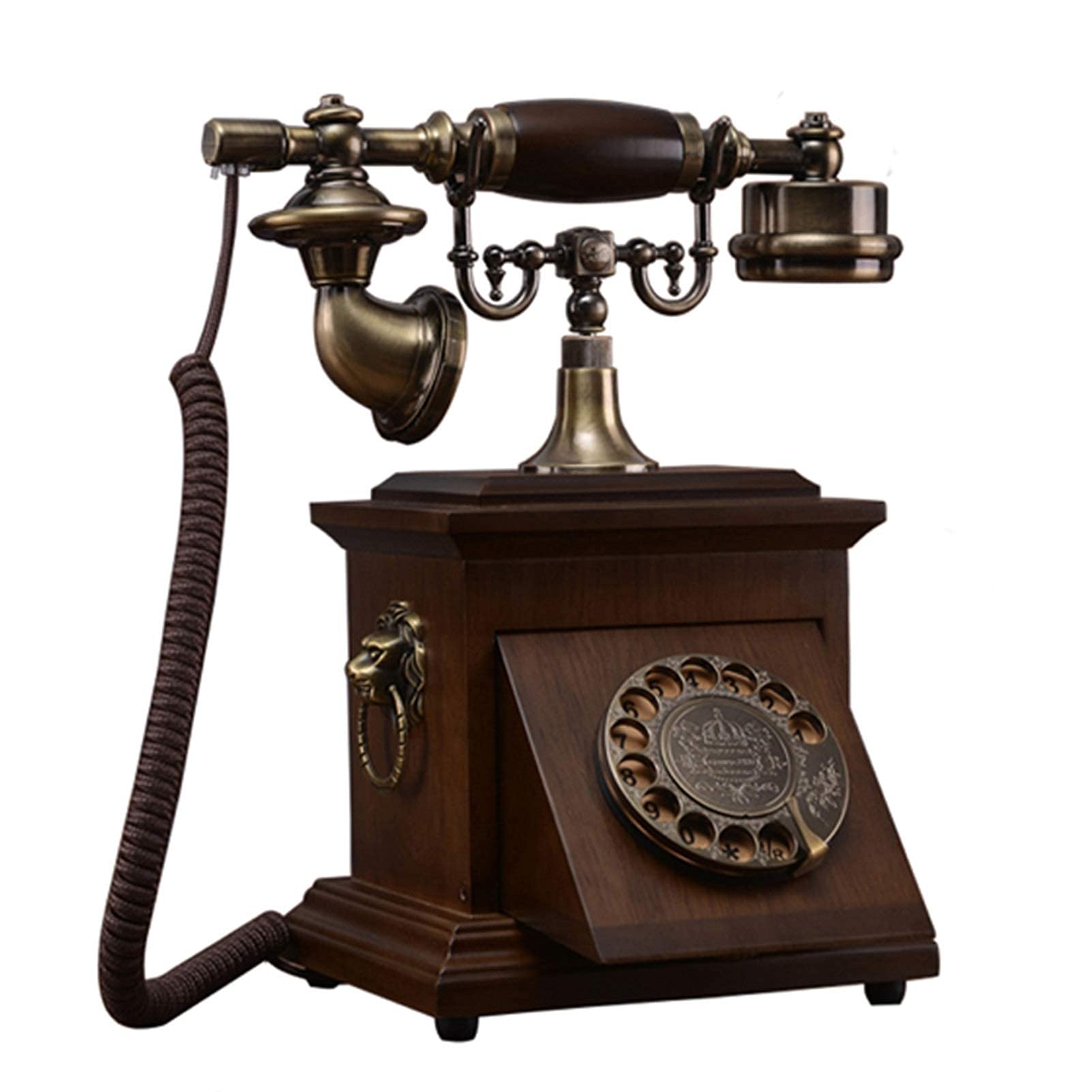 Vintage Rotary Dial Corded Landline Phone - Retro Antique Telephone with Redial for Home, Office, Yard & Patio Decor - Classic Old Fashioned Desk Phone for Nostalgic Decor & Photography Props