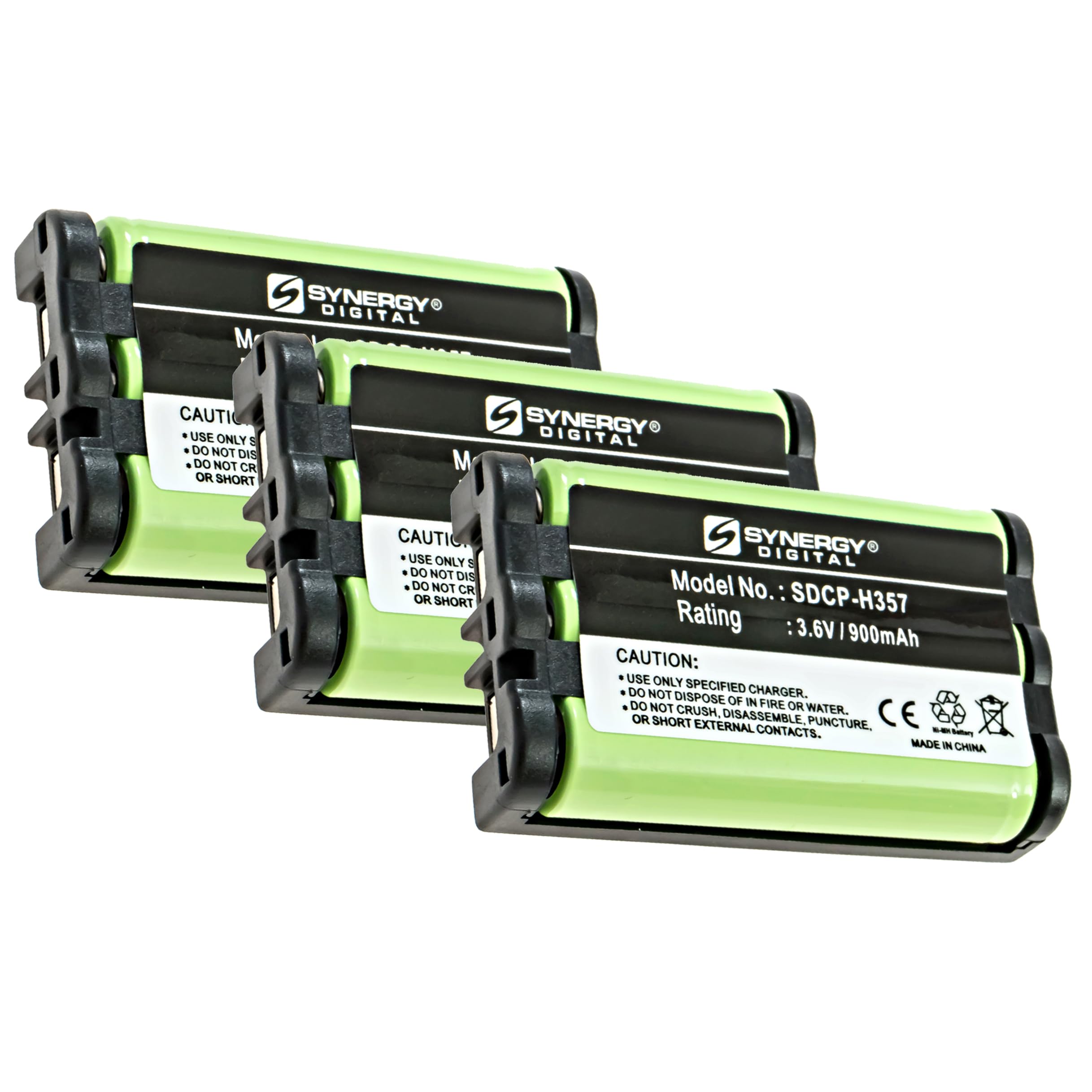 Synergy Digital Empire Cordless Phone Batteries - 3 Pack NiMH 3.6V 800mAh Replacement Batteries for Radio Shack 23-891 Cordless Phone | Ultra High Capacity | Perfect for Home & Office Use