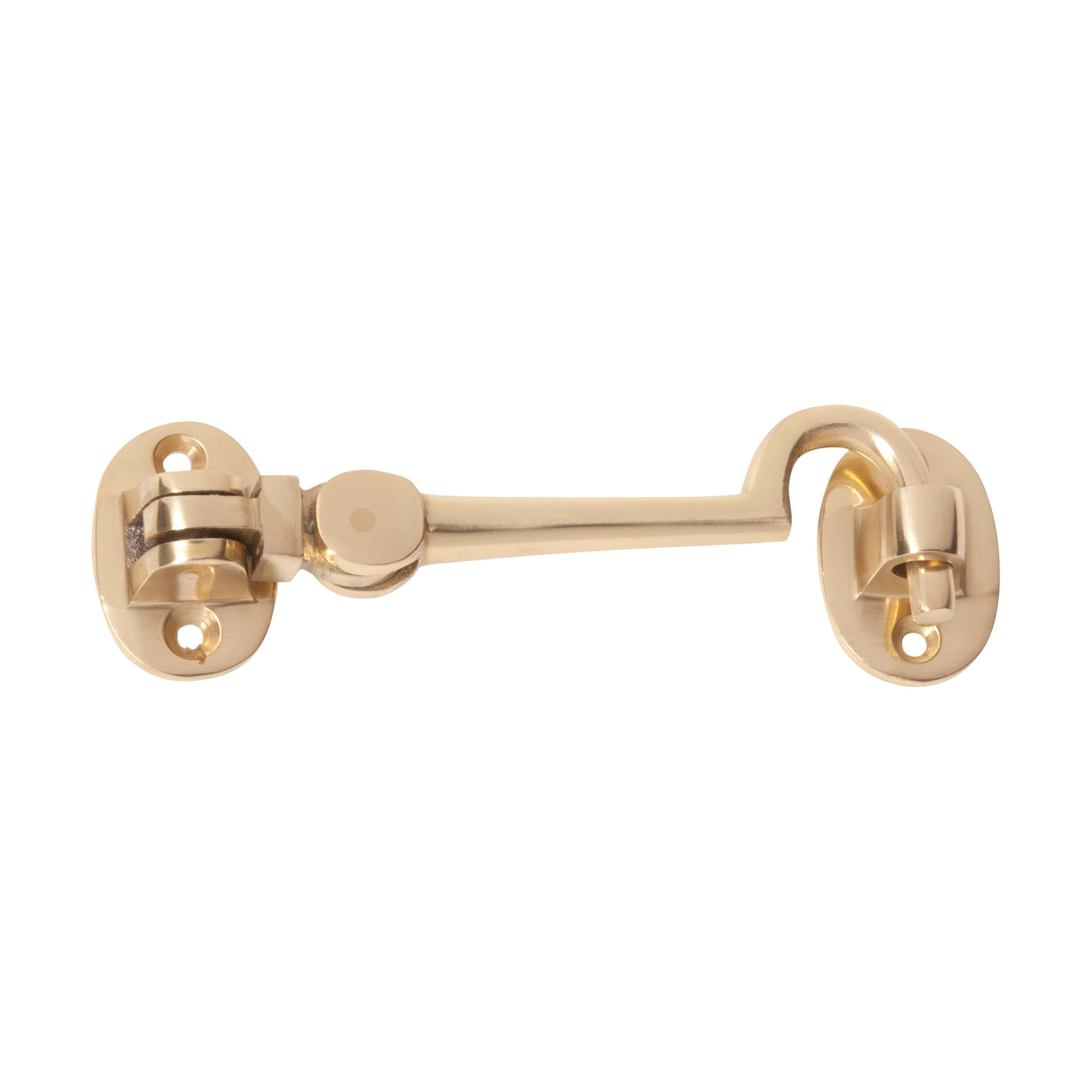 1516 Small Polished Brass Cabin Hook - 100mm (4 Inch) - Perfect for Boats, RVs, and Home Storage Organization