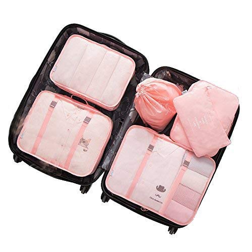 Adwaita 6-Piece Packing Cubes Set - Lightweight Travel Luggage Organizers for Suitcases (Pink) | Perfect for Business Trips, Vacations & Weekend Getaways