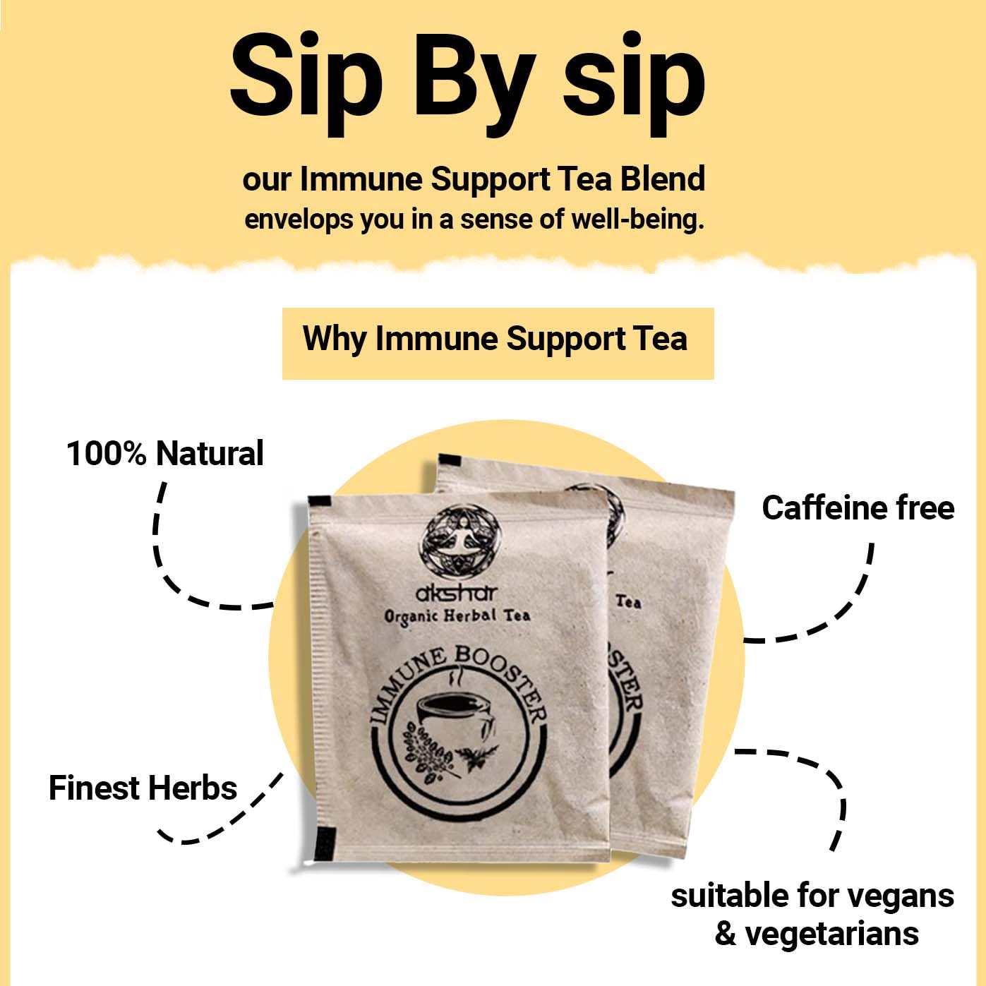 Organic Moringa Tea Bags - 40 Count | Caffeine-Free Herbal Tea Blend with Dried Moringa Leaves, Peppermint & Holy Basil | Natural Immune Support | Perfect for Relaxation, Detox & Wellness Routine
