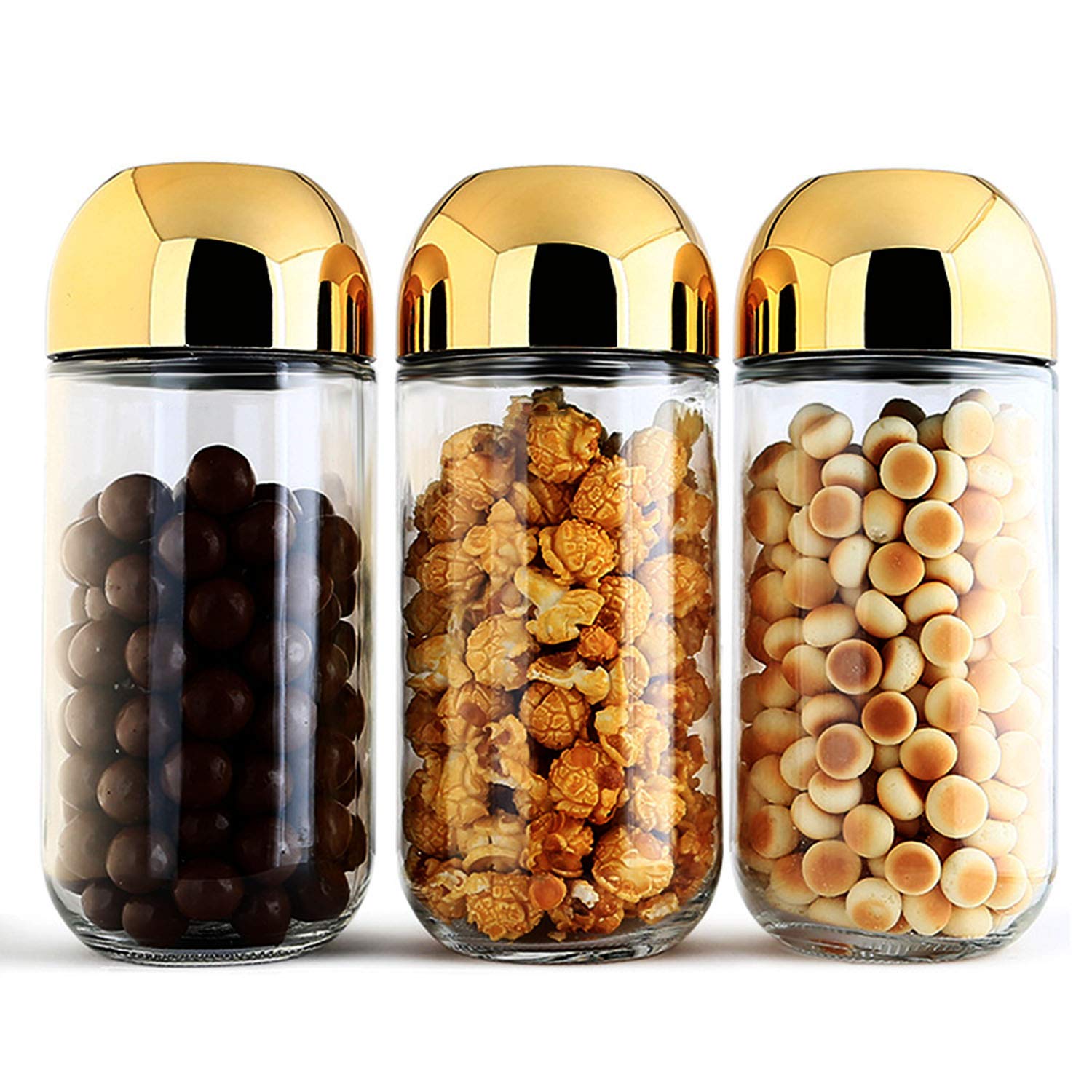 SQINAA 900ml Glass Airtight Food Storage Containers with Lids - Clear Kitchen Pantry Organizer for Dry Food, Spices, Coffee, Tea | Perfect for Meal Prep & Bulk Food Storage