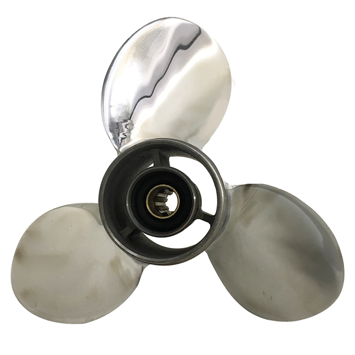 CAPTAIN Stainless Steel Propeller for Honda Outboard Engine 8HP 9.9HP 15HP 20HP - 8 Tooth Spline 58133-ZV4-010AH - Perfect for Fishing, Boating & Marine Applications