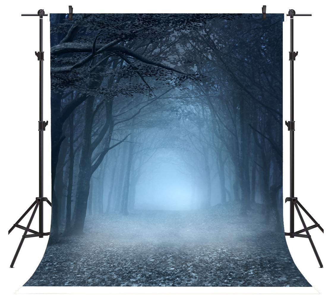 Misty Dark Forest Halloween Backdrop - 5x7ft Photography Background for Vampire, Witch, Wizard & Ghost Themed Parties - Perfect for Spooky Decor, Photo Props & Magic-Themed Events