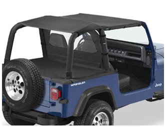 Bestop 5252915 Black Denim Safari-Style Strapless Bikini Top for 1992-1995 Jeep Wrangler YJ - Convertible Soft Top Replacement for Summer Off-Road Adventures