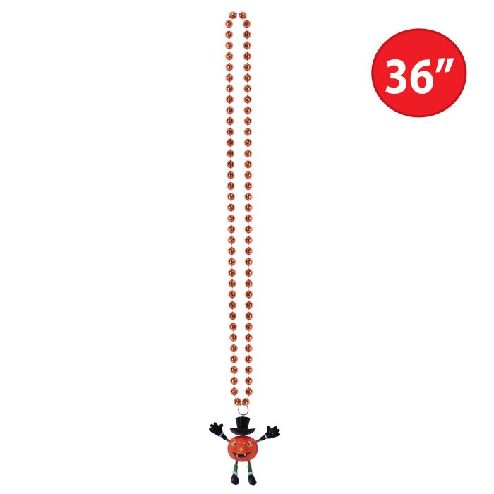 12 Pack Beistle Beads Necklace with Bobble J O L Man Medallion - Perfect for Mardi Gras, Costume Parties, and Festive Celebrations