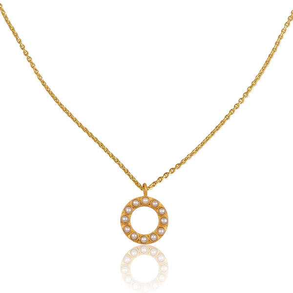 Elegant Pearl Circle Pendant Necklace for Women - 18K Gold Plated Dainty Jewelry Gift for Birthday, Anniversary & Valentine's Day | Perfect for Weddings, Parties & Everyday Wear
