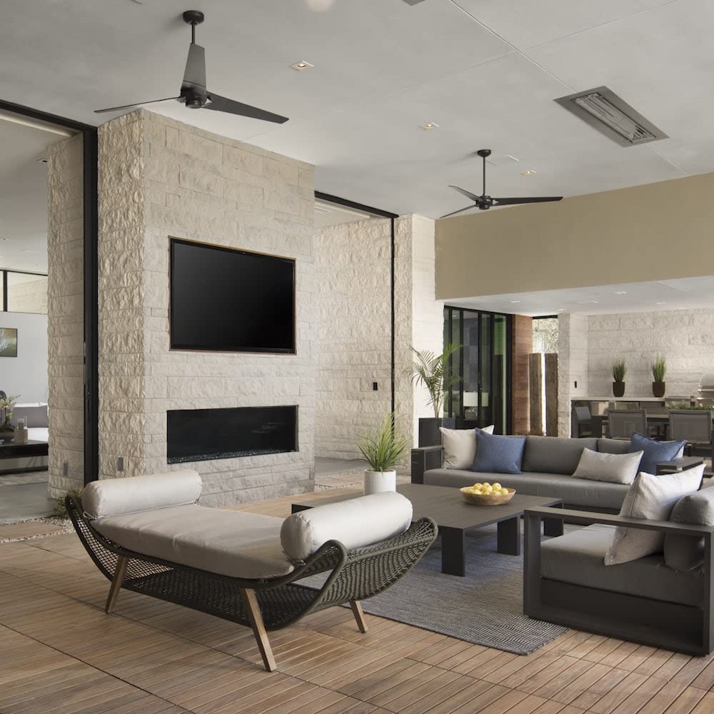 Torsion 52-Inch Dark Bronze Ceiling Fan with Black Blades & Remote Control - Perfect for Living Rooms, Bedrooms, and Outdoor Spaces