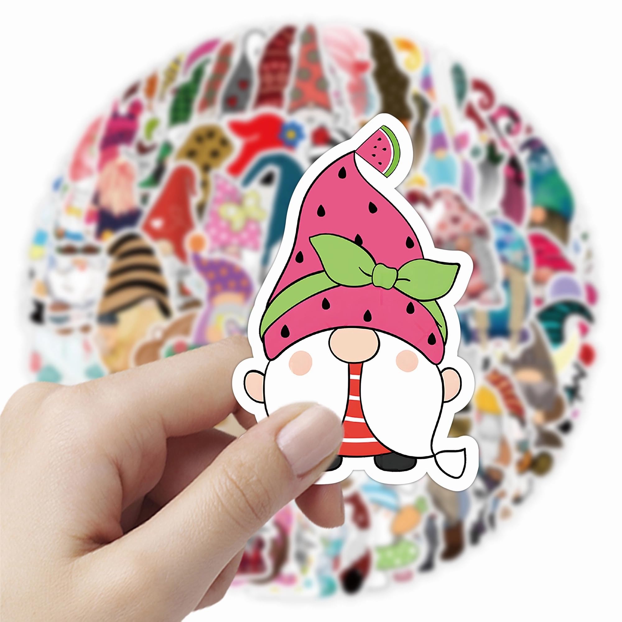 100 Pcs Christmas Gnome Stickers for Kids & Adults - Waterproof Decals for Water Bottles, Laptops, Scrapbooking, Envelopes & Party Favors - Perfect for Holiday Crafts, DIY Gifts & Christmas Decorations