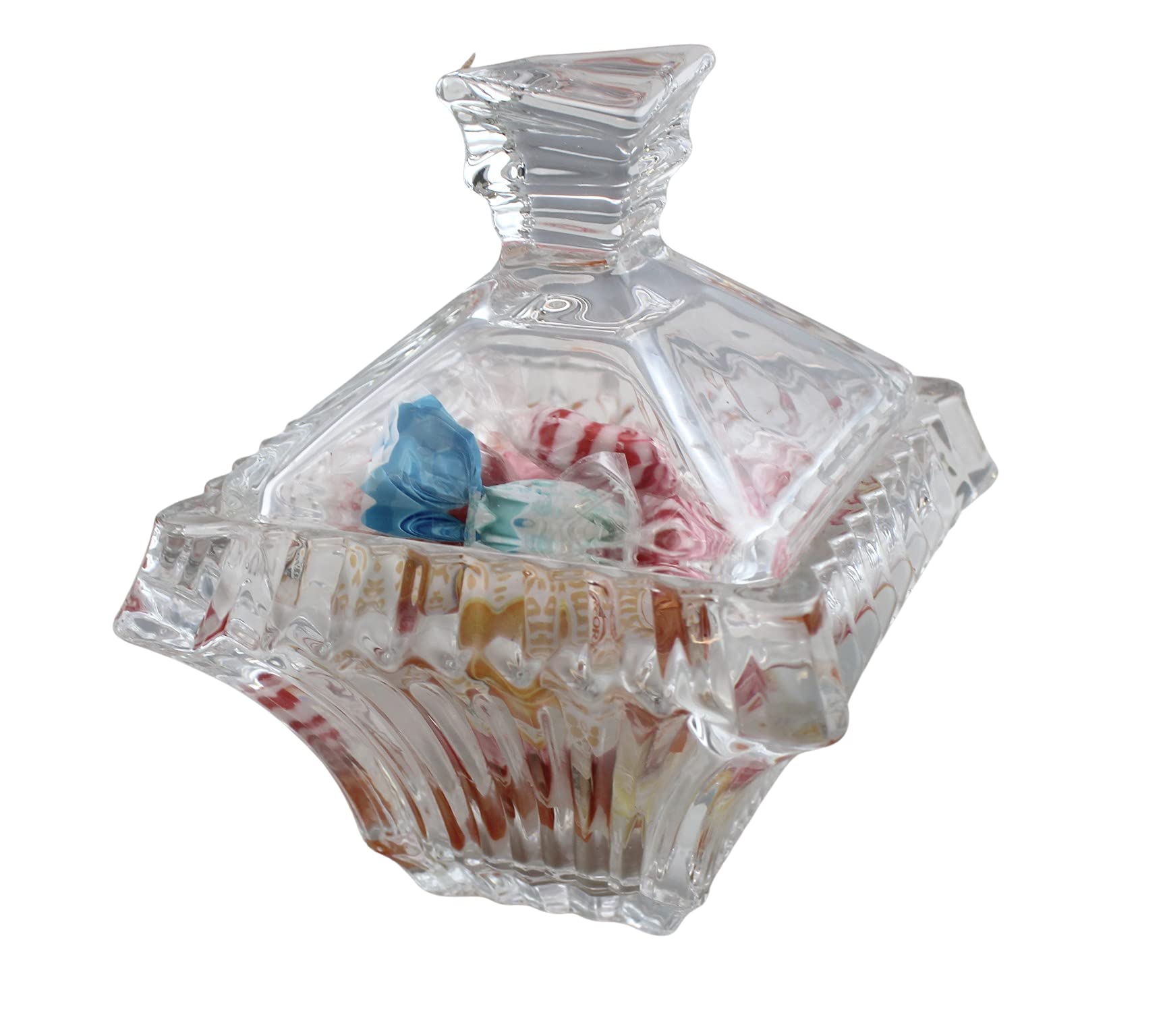 Premium Glass Candy and Sugar Bowl with Lid - 5.25