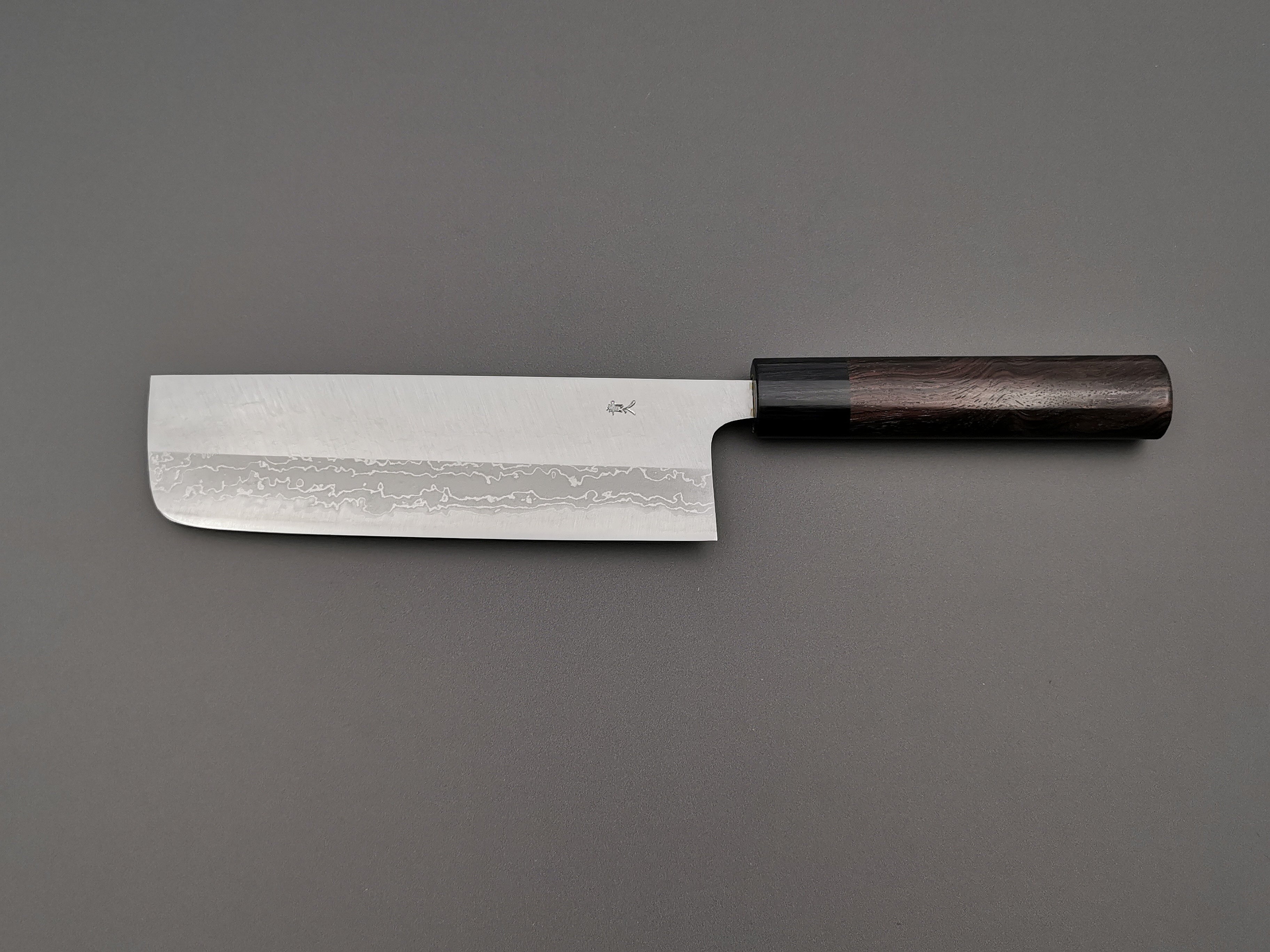 Premium Muneishi Aogami Stainless Clad Damascus Nakiri Knife - Japanese Vegetable Knife for Professional Chefs & Home Cooking - Perfect for Slicing, Dicing & Chopping Vegetables