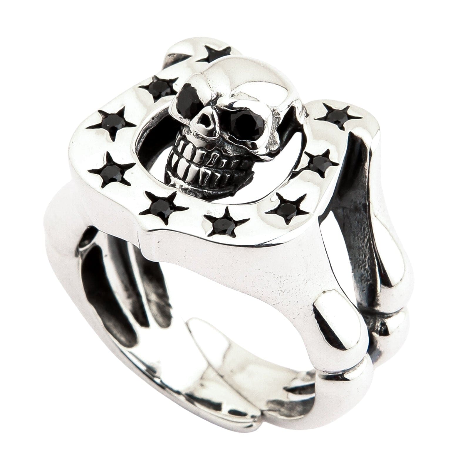 Sterling Silver Skull Biker Ring for Men - Gothic Punk Jewelry - Perfect for Motorcycle Riders, Rock Music Fans & Edgy Fashion Lovers