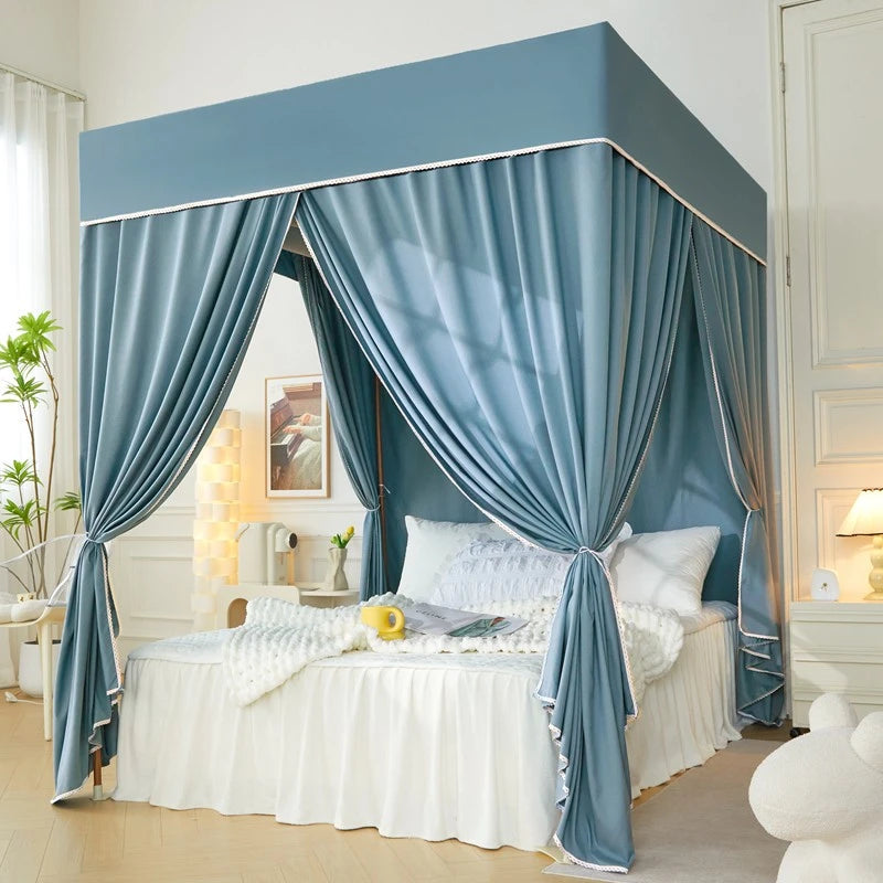 Blackout Canopy Bed Curtain with Detachable Top - Light Blocking Bedroom Decor for Better Sleep, Privacy & Room Darkening (Perfect for Nursery, Dorm, Master Bedroom)