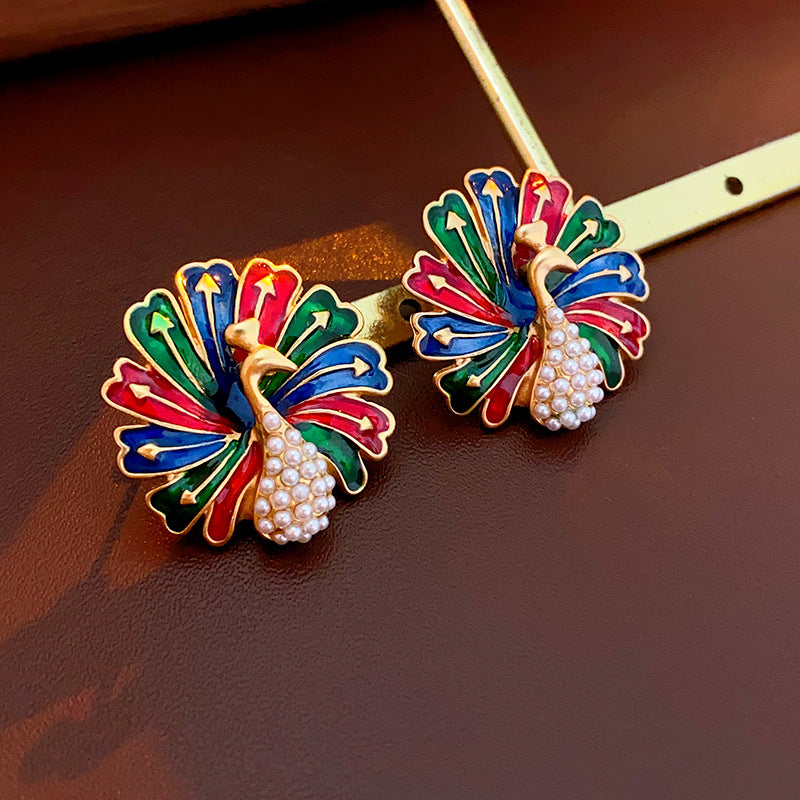 Elegant Peacock Pearl Earrings for Women - Hypoallergenic Dangle Jewelry | Perfect for Weddings, Parties & Special Occasions | WE120