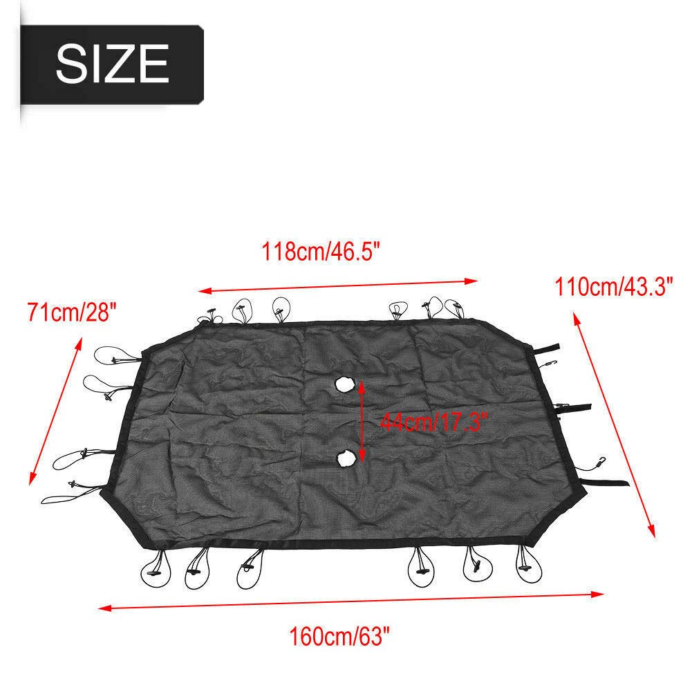 Sun Shade Bimini Top for Jeep Wrangler JK JKU Unlimited (2007-2018) - UV Protection Convertible Soft Top Cover for 4-Door Models - Perfect for Beach, Off-Road & Summer Driving