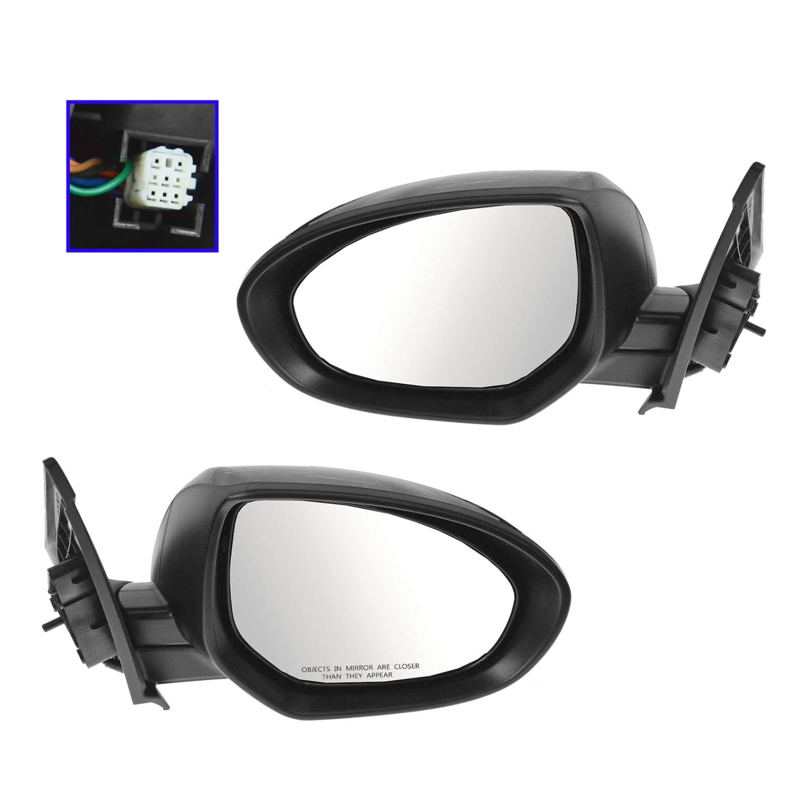 2010-2013 Mazda 3 Side Mirror Set - Driver & Passenger Replacement (MA1320159 MA1321159) - Perfect for Parking Safety & Blind Spot Visibility
