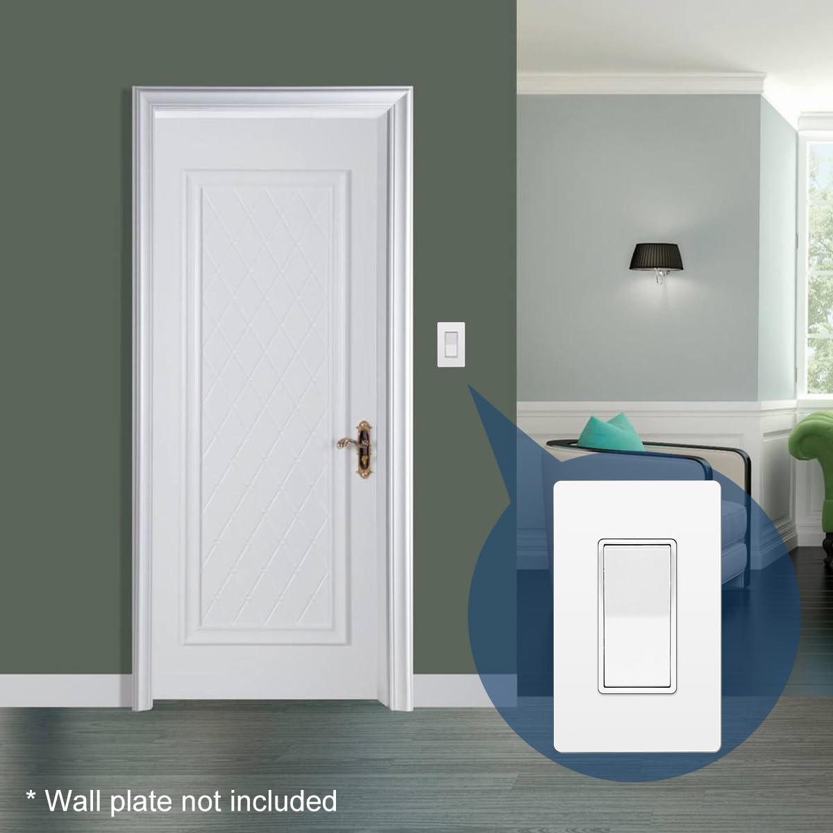 CML 3-Way Decorator Paddle Rocker Wall Light Switch - Single Pole or 3-Way, 15A 120V/277V, Gloss White - Perfect for Living Rooms, Bedrooms & Offices - 3-Year Warranty