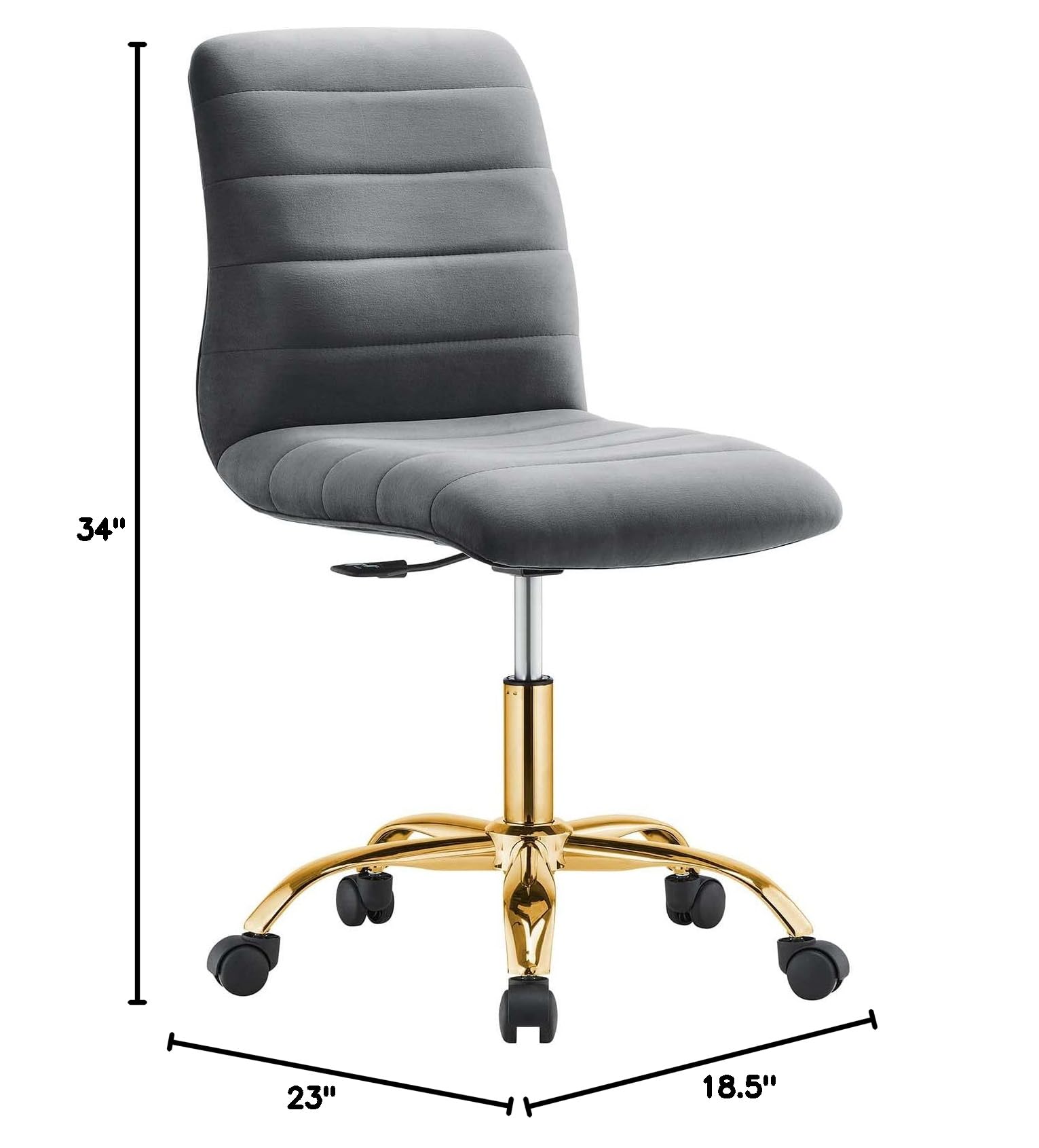 Modway Ripple Office Desk & Chair Set - Gold Gray for Home Workspace