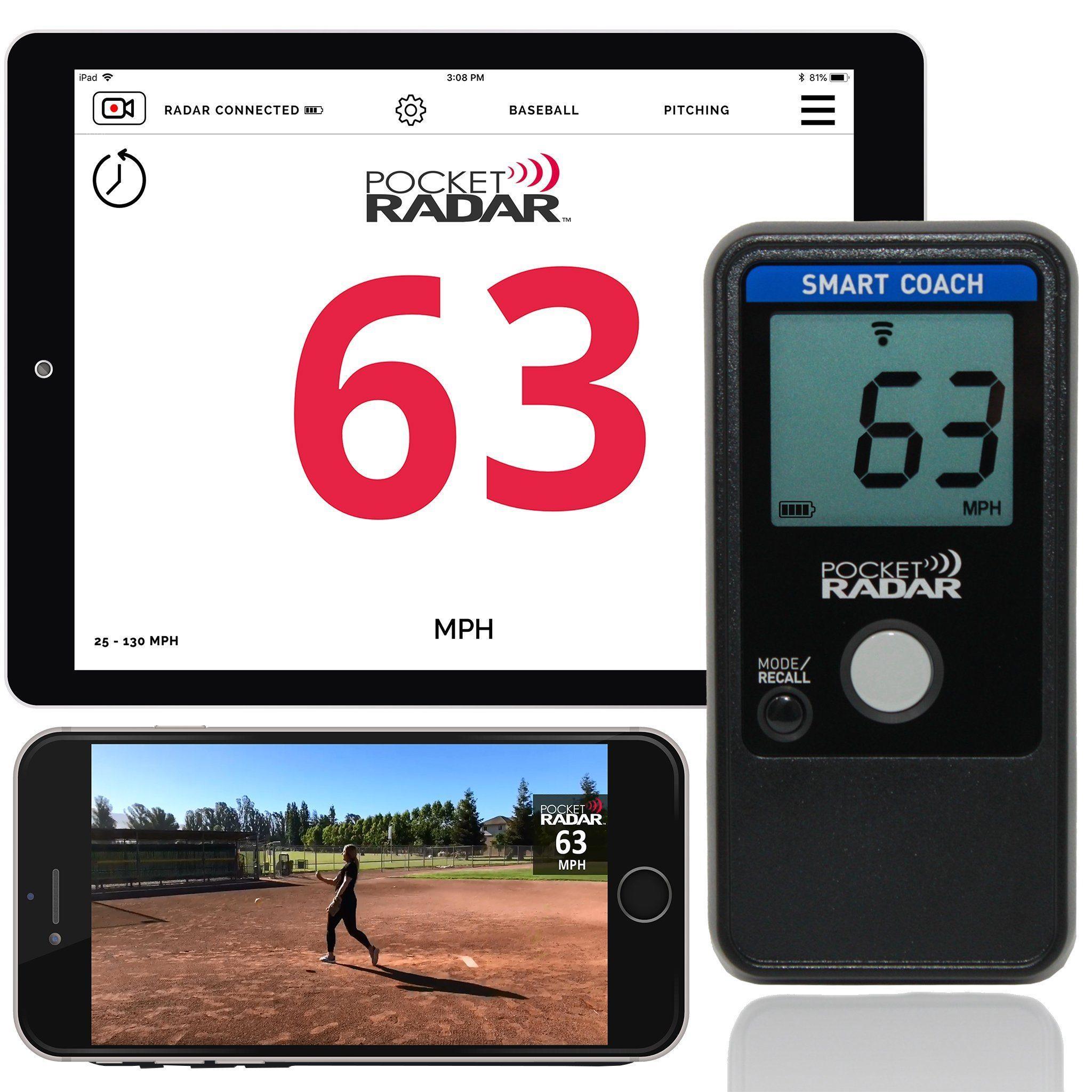 Pocket Radar Smart Coach Radar APP System: SR1100 - Baseball, Softball & Football Speed Training Tool for Coaches & Players