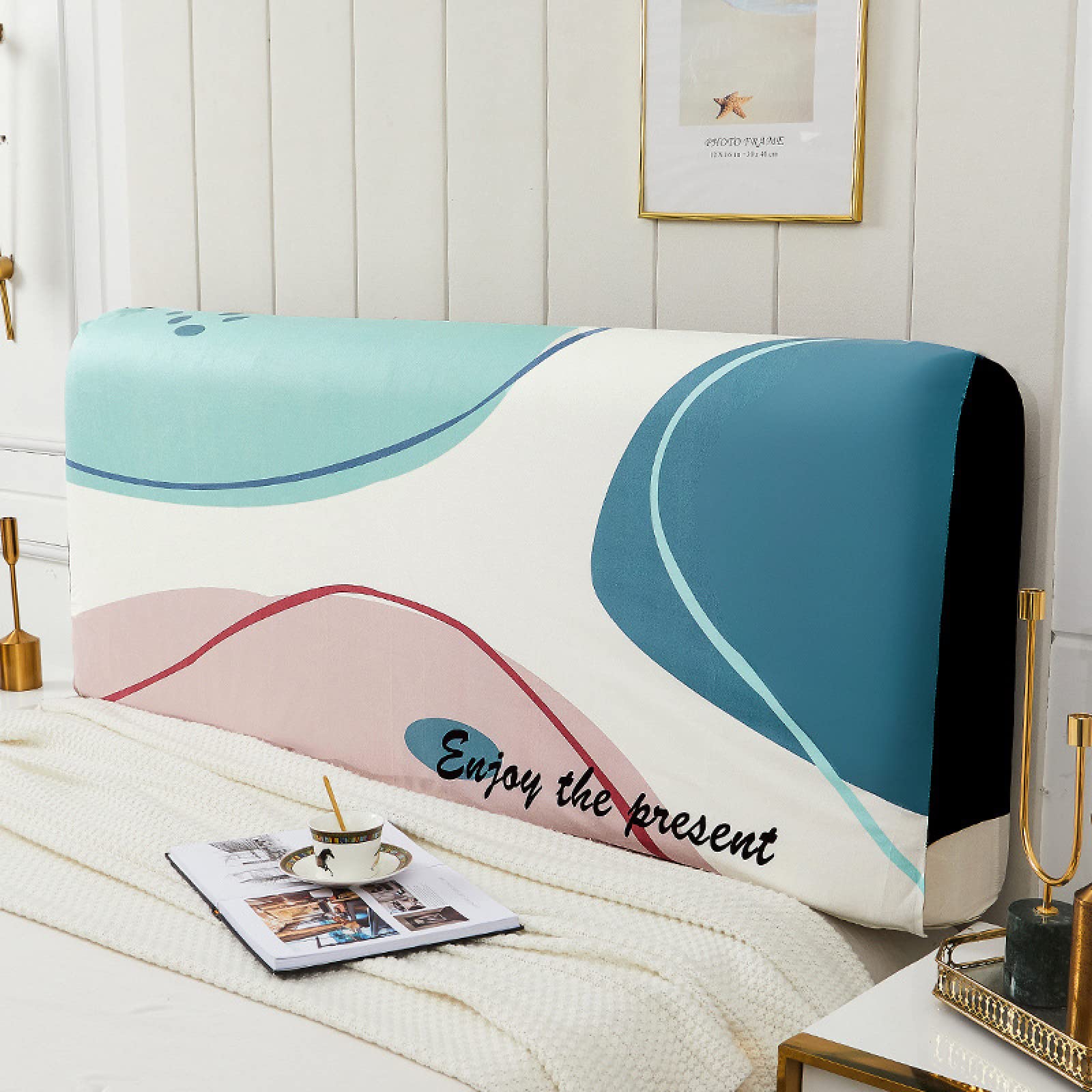 TFBH Milk Velvet Bed Headboard Slipcover - Stretchable Dustproof Protector for Twin/Full/Queen/King Size Beds (180cm) - Fits Leather, Fabric & Wood Headboards - Soft Nordic Style Bedroom Decor for Cozy Home & Hotel Use