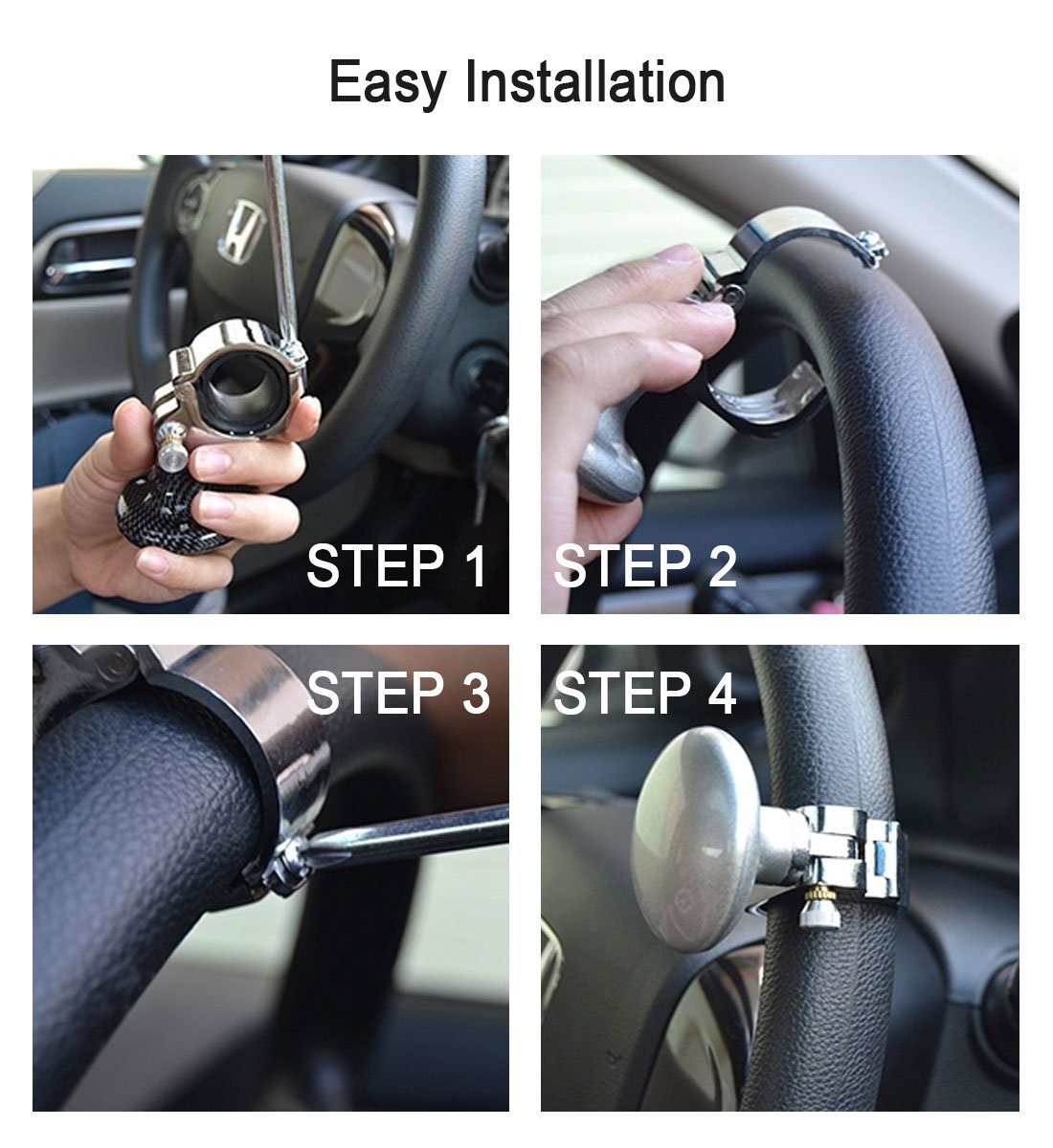 Universal Car Suicide Spinner Knob - Metal & ABS Steering Wheel Booster for Easy Parking