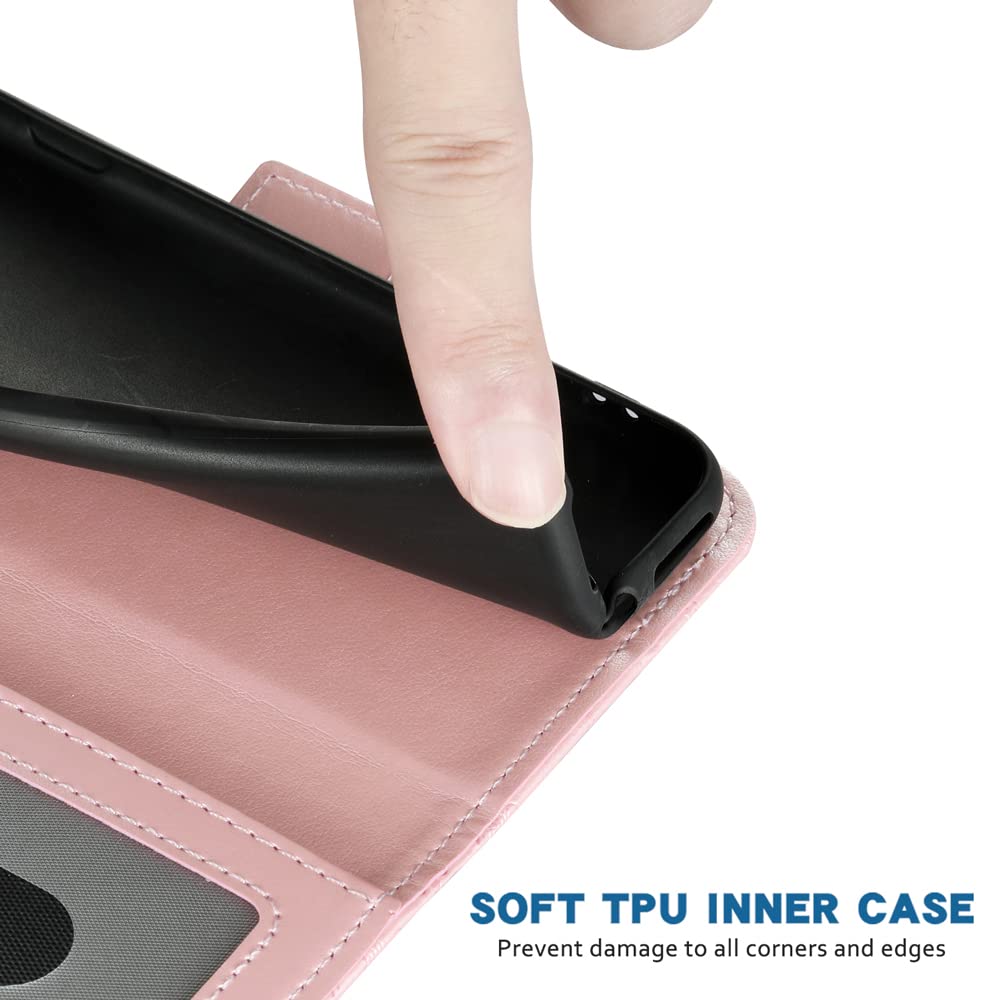 Huawei Mate 40 Pro 5G Leather Wallet Case with Wrist Strap & Card Holder - Premium Flip Cover with Stand for Mate40 Pro/40 (4G/5G) - Rose Gold - Perfect for Business Meetings, Travel Protection & Daily Commuting - Ideal for Office Use, Smartphone Security & On-the-Go Lifestyle - Great for Work, Travel & Everyday Activities - Best for Professionals, Students & Frequent Travelers