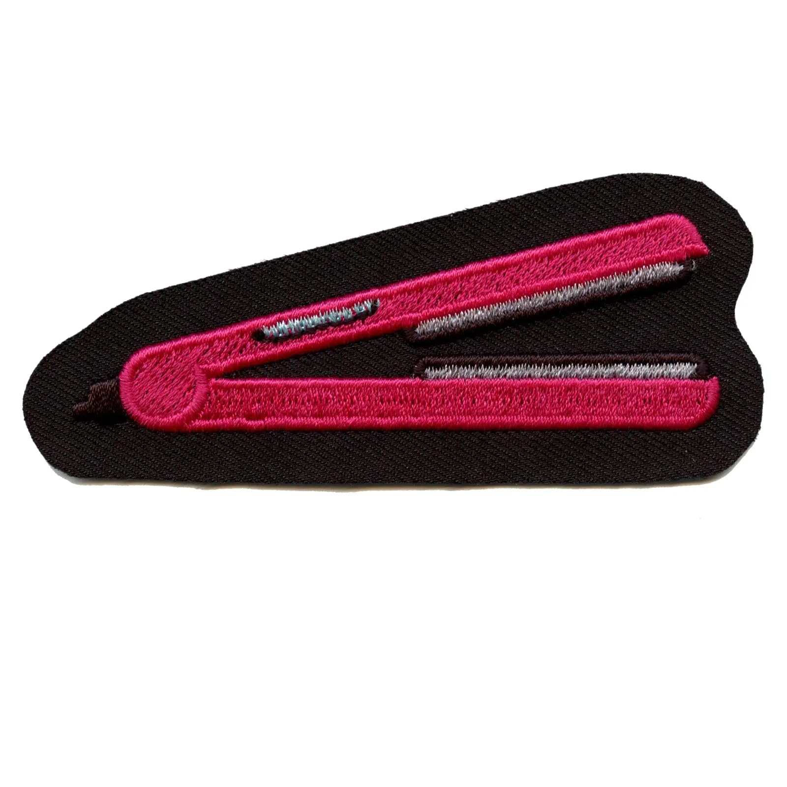 Flat Iron Hair Straightener Patch - Embroidered Iron On Transfer for DIY Clothes & Bags - Perfect for Denim Jackets, Tote Bags & Custom Apparel