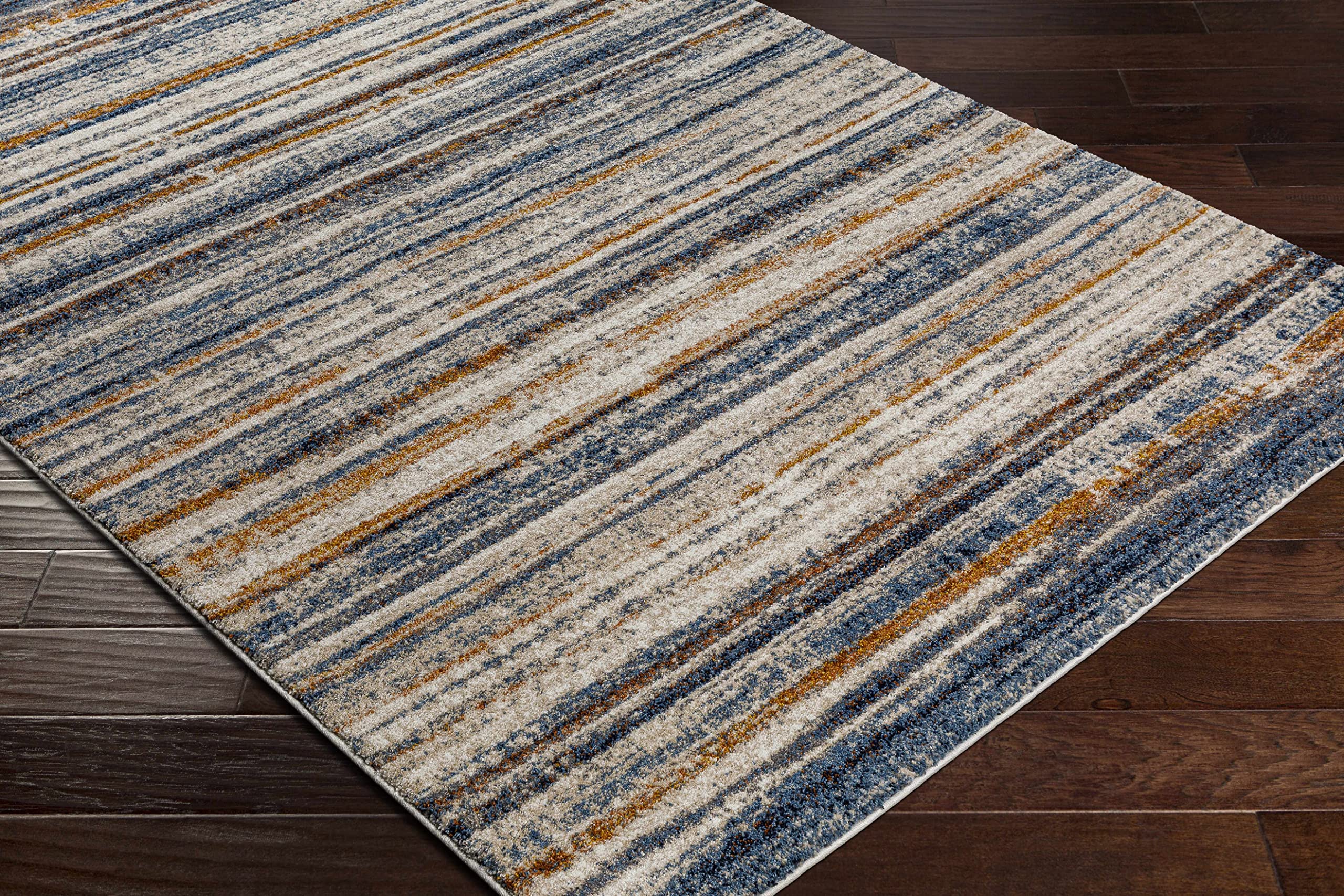 Premium Hauteloom Dumaguil Area Rug - Soft High Pile Living Room & Bedroom Carpet - Blue, Yellow, Brown 7'10