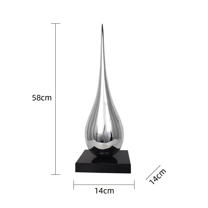 Elegant Water Drop Electroplated Ornament - Modern Home Decor for Living Room, Bedroom & Office - Perfect Gift for Housewarming and Holidays