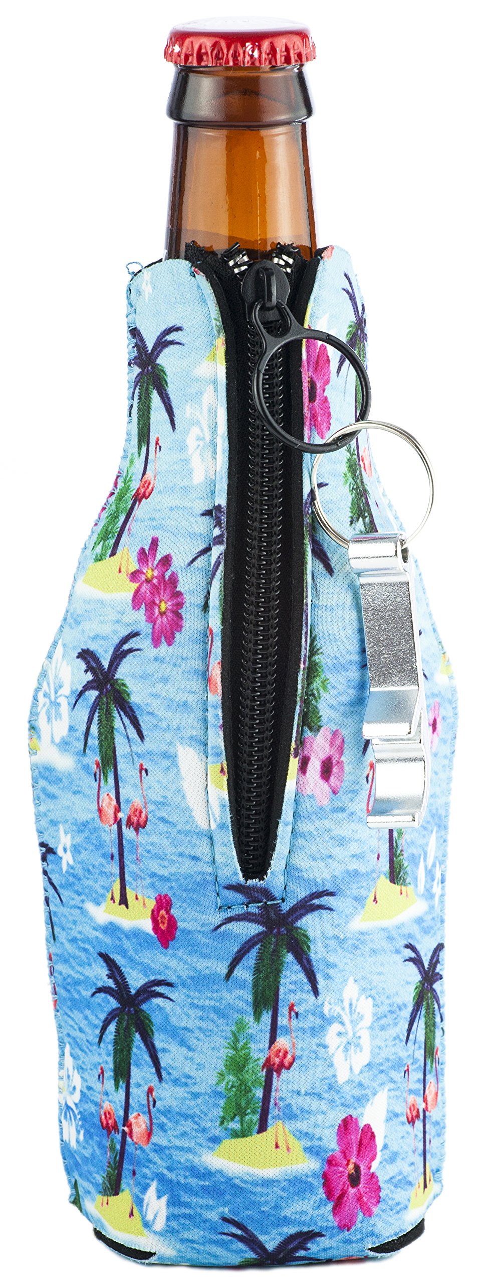 Funny Flamingo Collapsible Neoprene Drink Cooler - Insulated Cup Holder for Coffee, Beer & Cocktails - Perfect for Pool Parties, Beach Outings & BBQs