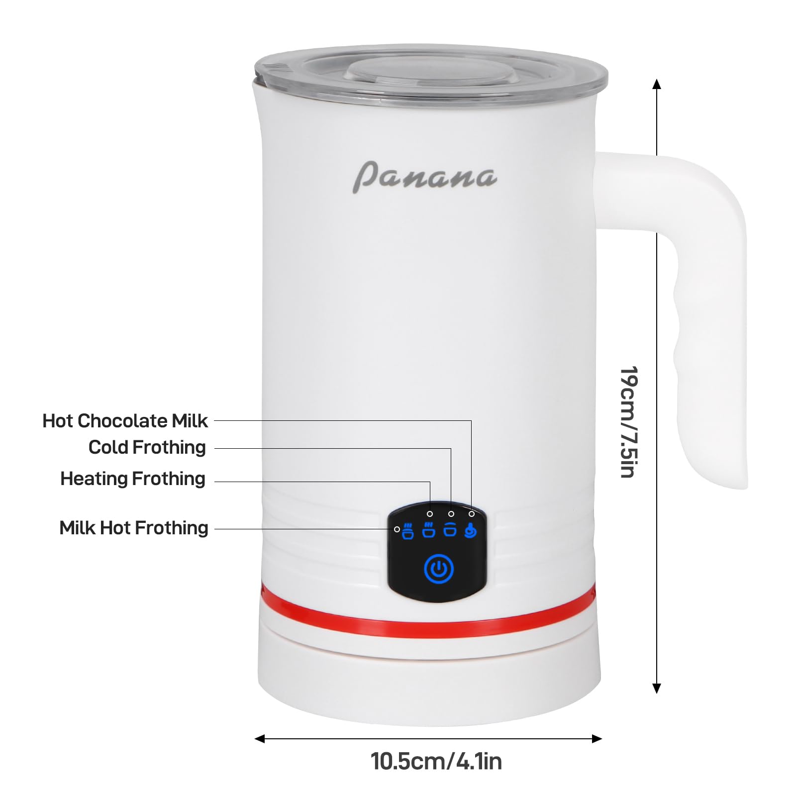 Electric Milk Frother 4-in-1 - 14.5oz/430ml Automatic Warm & Cold Foam Maker for Coffee, Latte, Cappuccino, Macchiato, Hot Chocolate - Perfect for Home Baristas & Coffee Lovers (White)