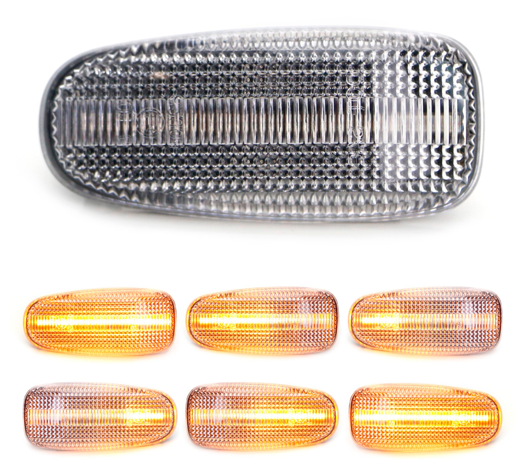 Sequential LED Amber Side Marker Lights for Mercedes CLK & SLK Class - Clear Fender Design for Enhanced Visibility & Style - Perfect for Night Driving & Car Customization